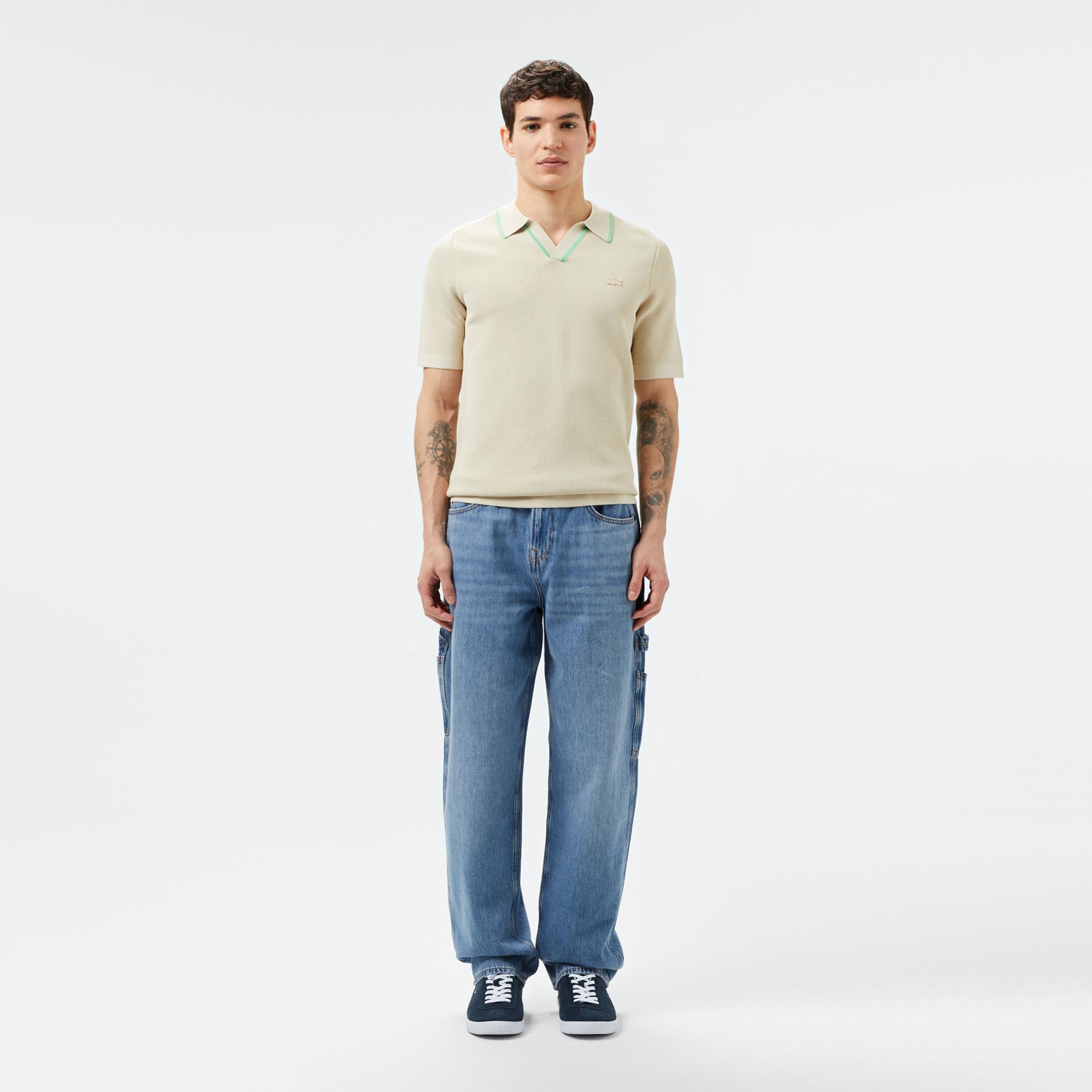 Lacoste Erkek Polo Yaka Bej Triko