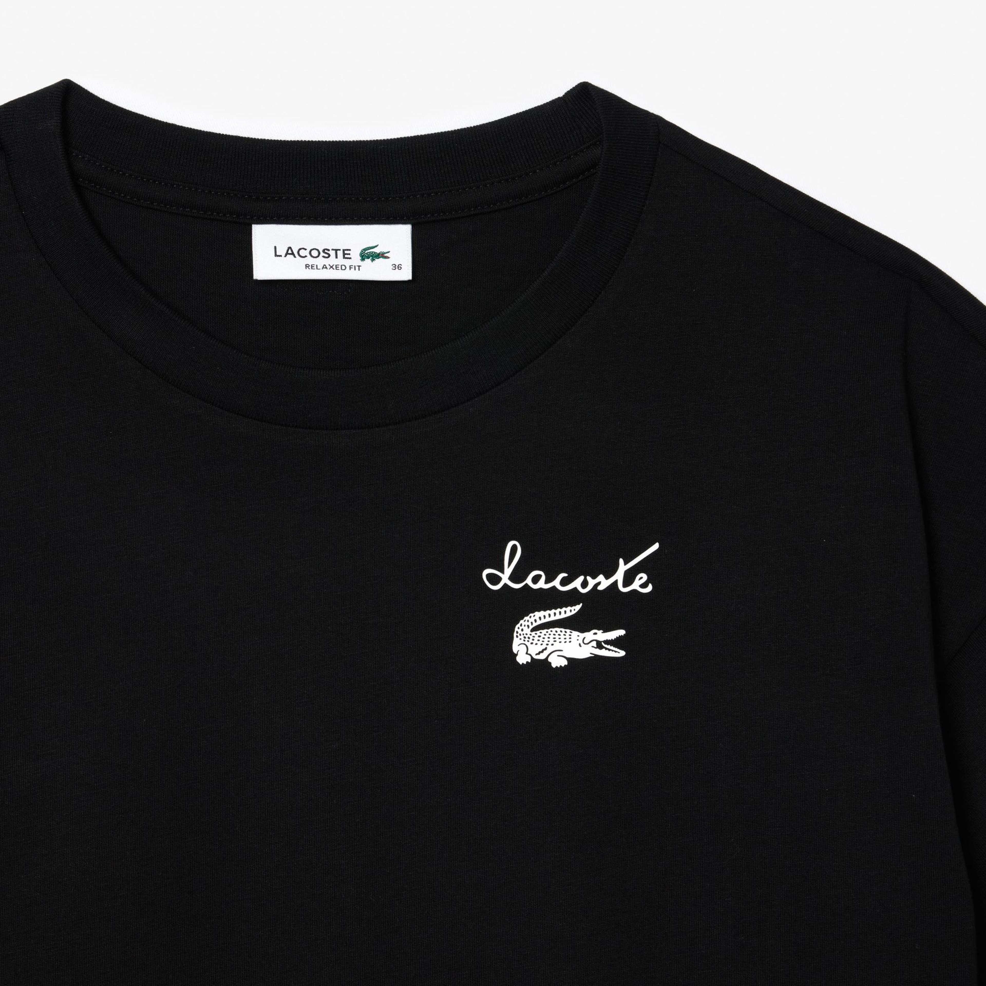 Lacoste Kadın Bisiklet Yaka Siyah T-Shirt