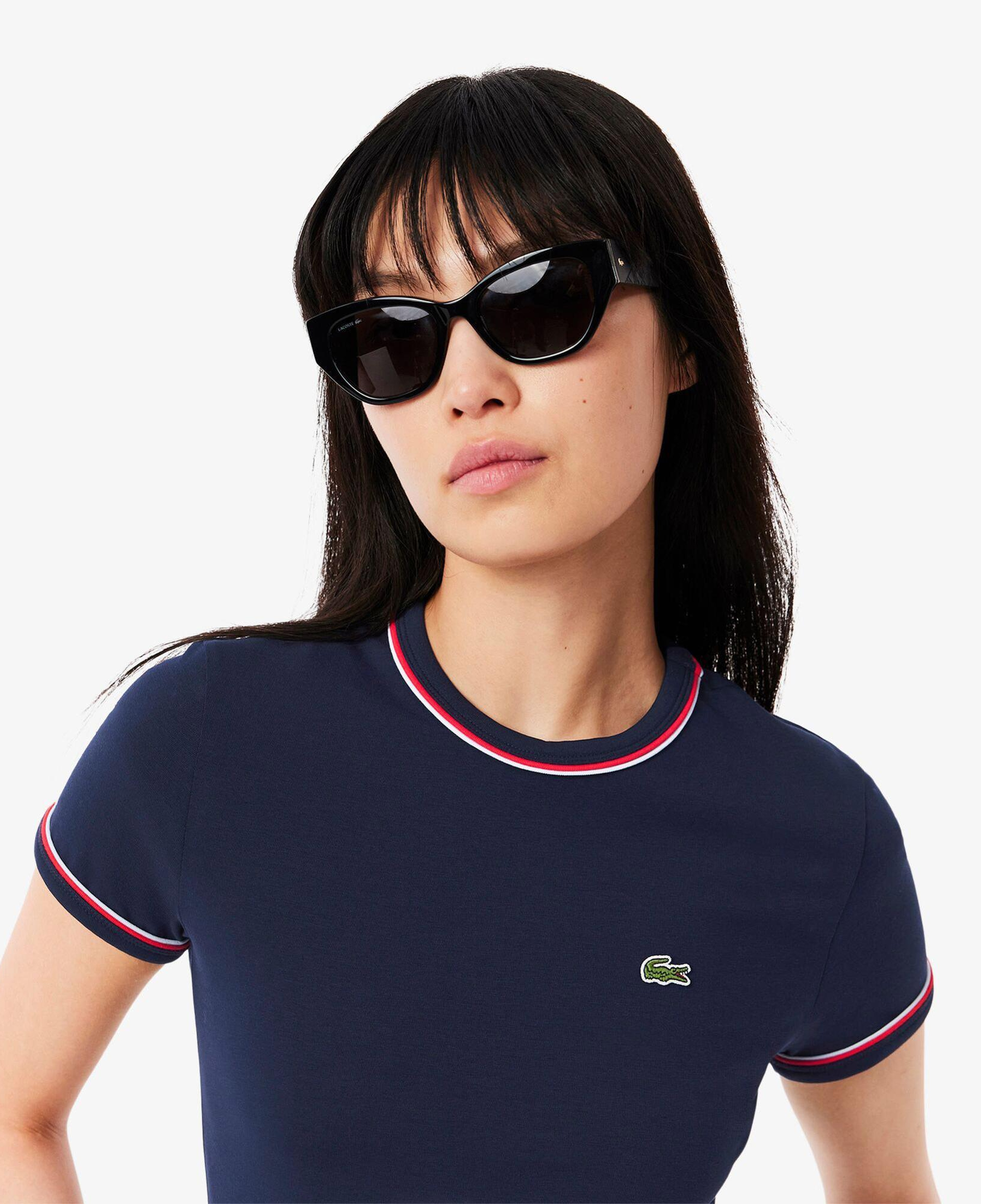 Lacoste Kadın Slim Fit Bisiklet Yaka Lacivert T-Shirt