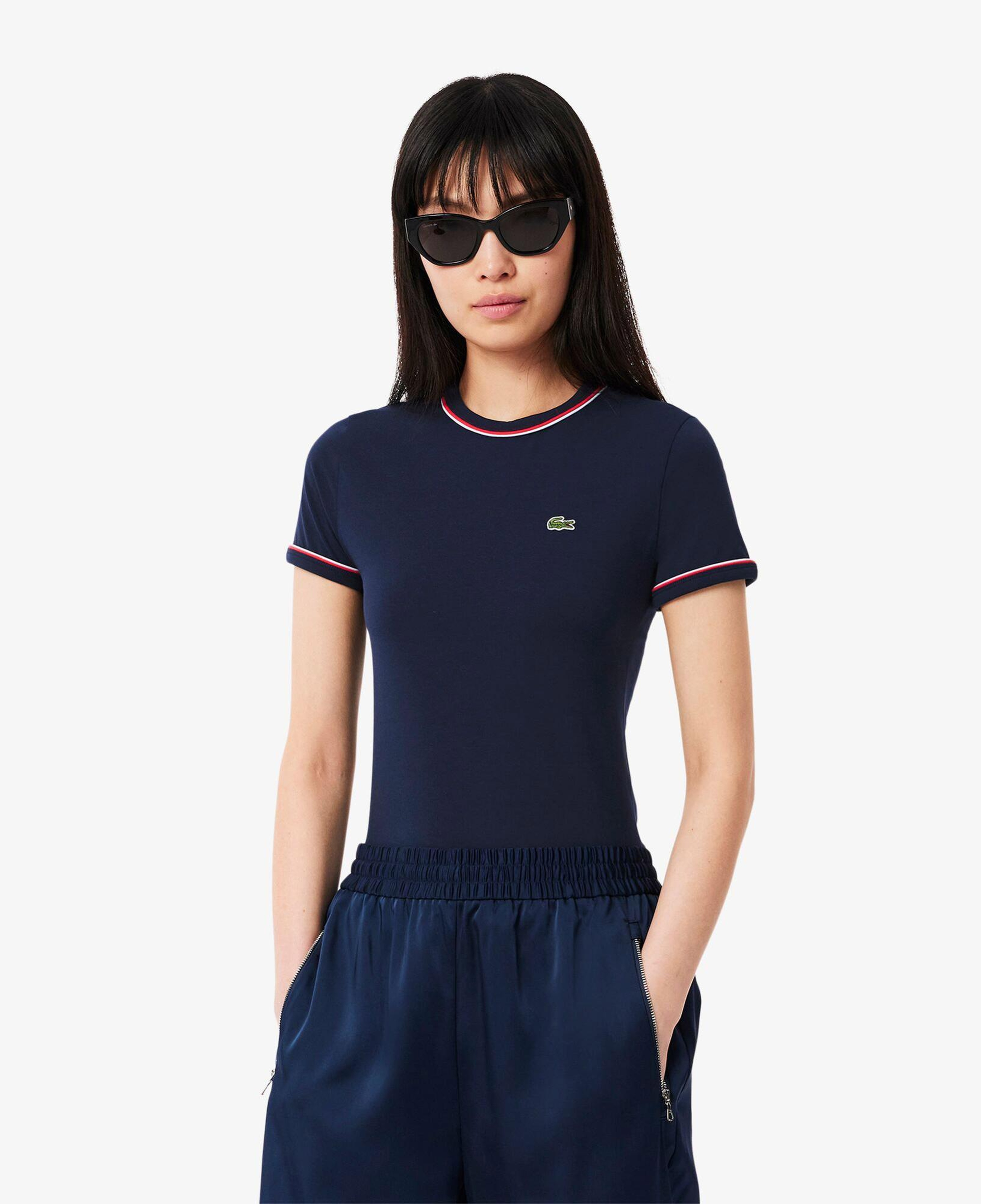 Lacoste Kadın Slim Fit Bisiklet Yaka Lacivert T-Shirt
