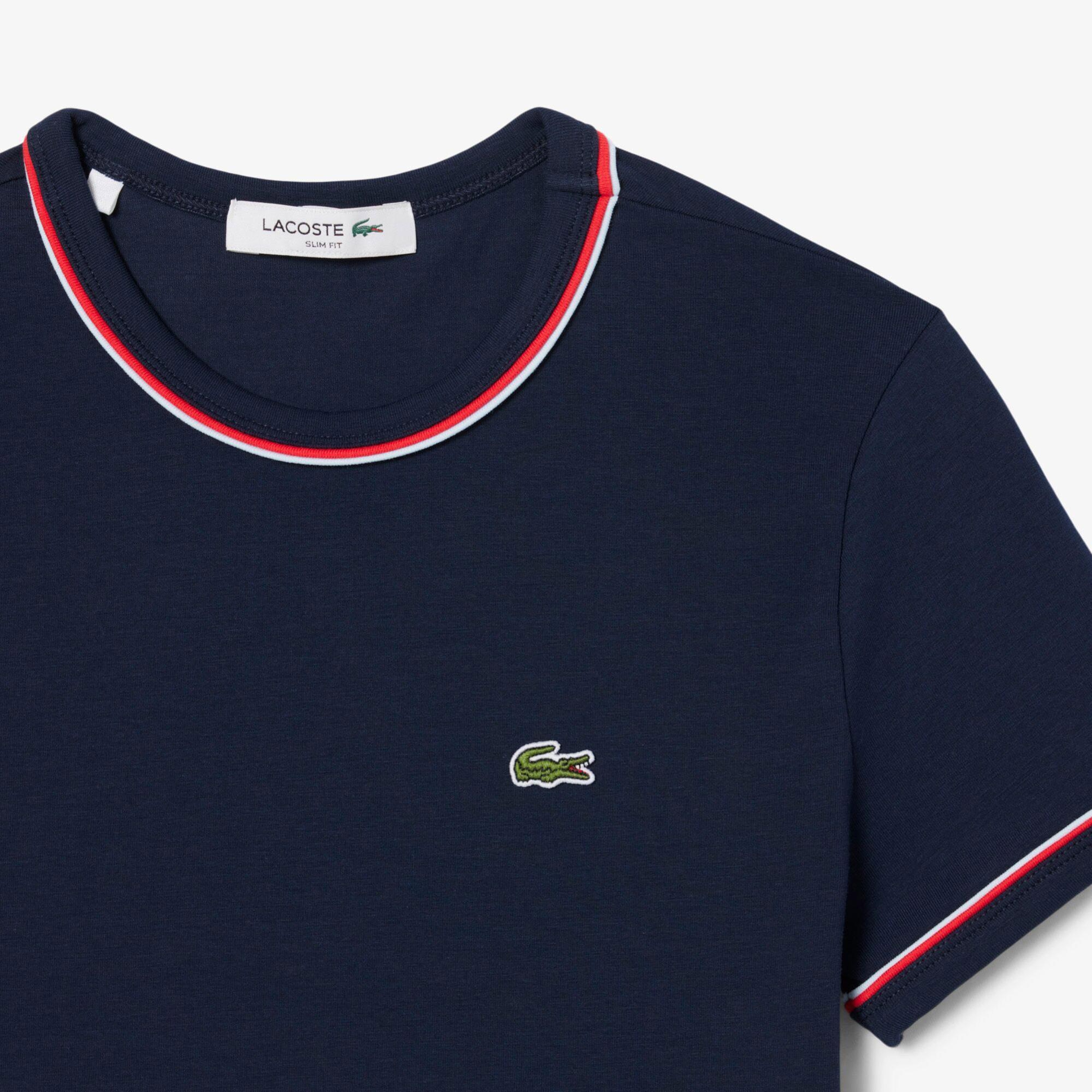 Lacoste Kadın Slim Fit Bisiklet Yaka Lacivert T-Shirt