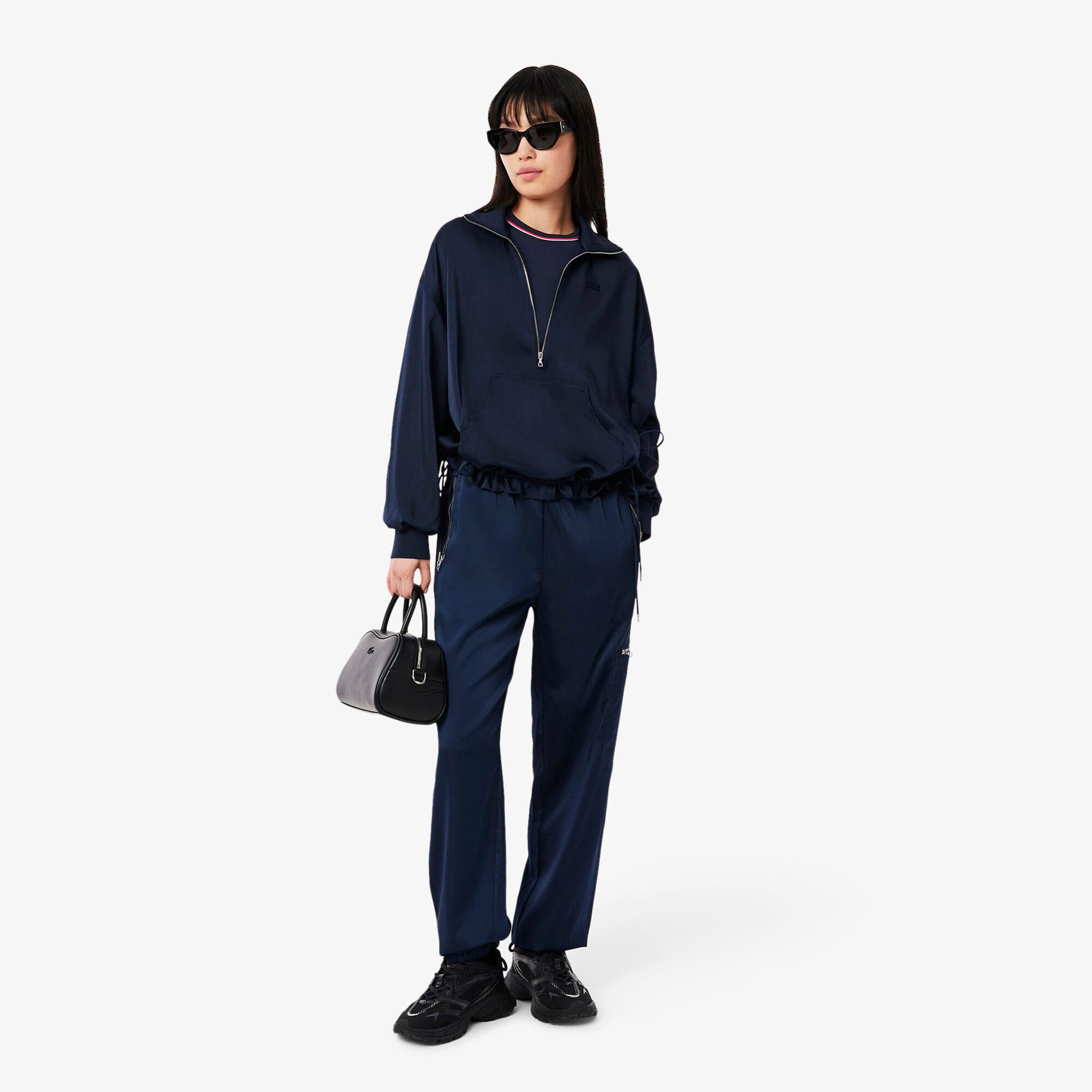 Lacoste Kadın Slim Fit Bisiklet Yaka Lacivert T-Shirt