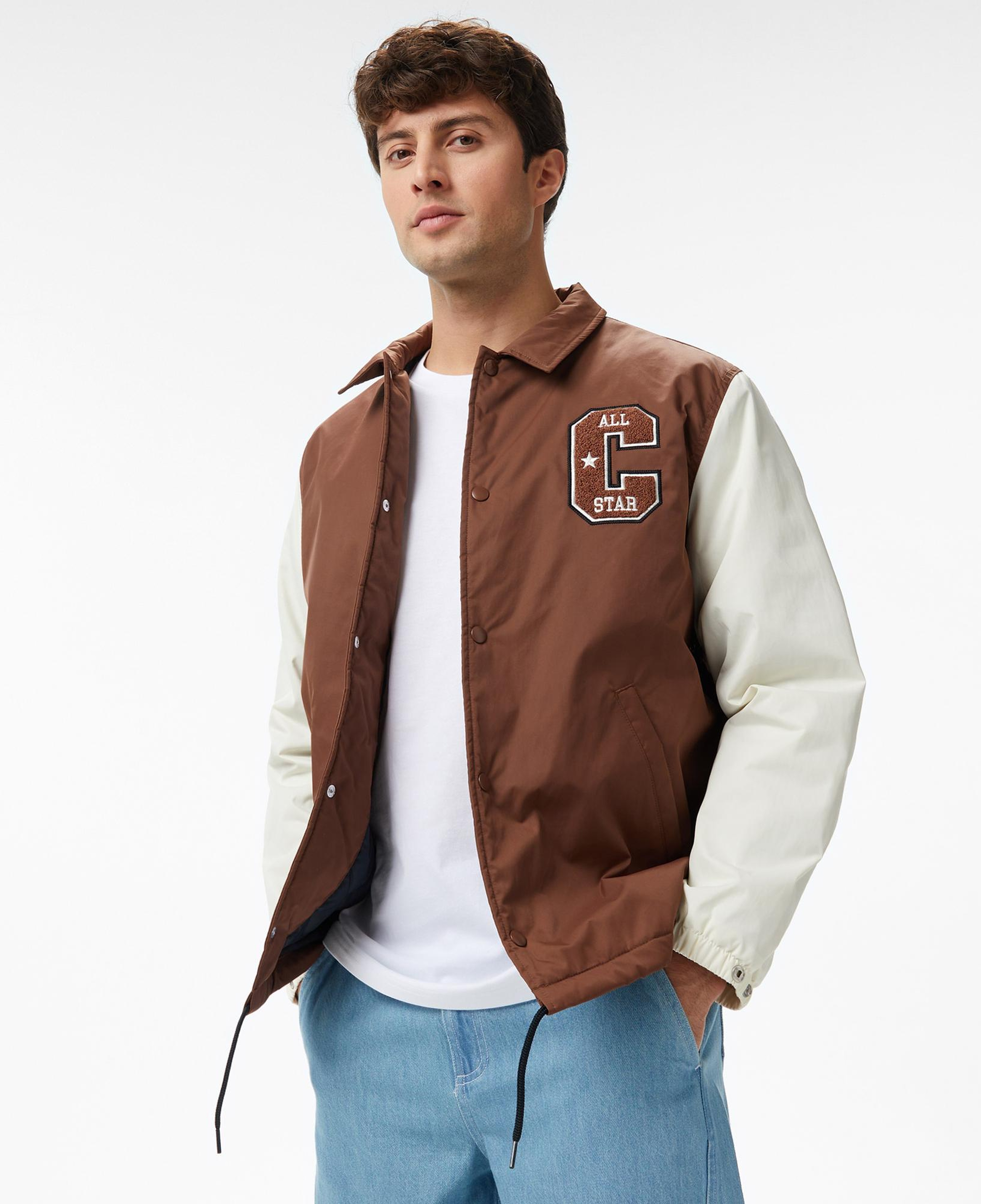 Converse Erkek Renk Bloklu Kahverengi Yağmurluk