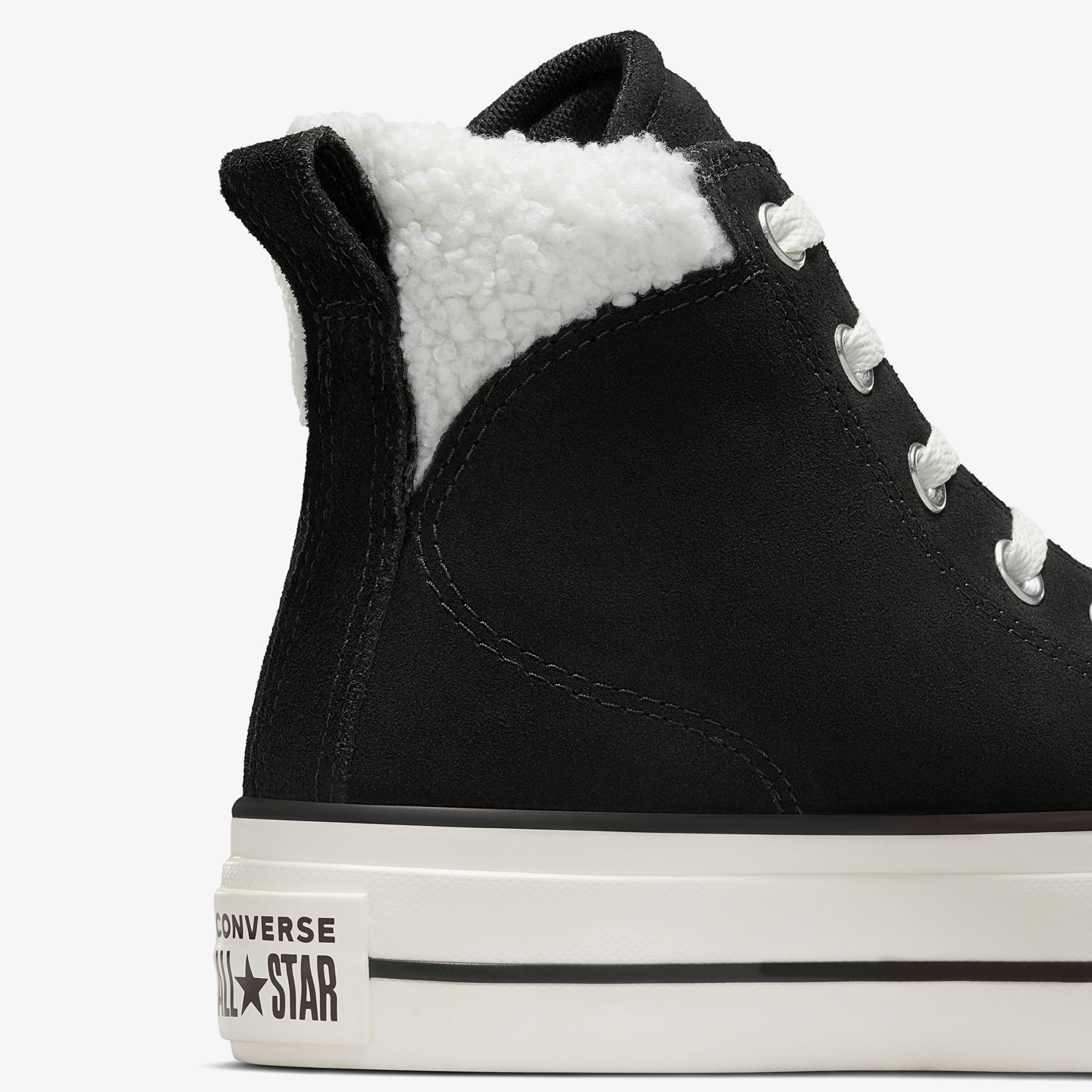 Converse Chuck Taylor All Star Puff Lift Kadın Siyah Süet Sneaker
