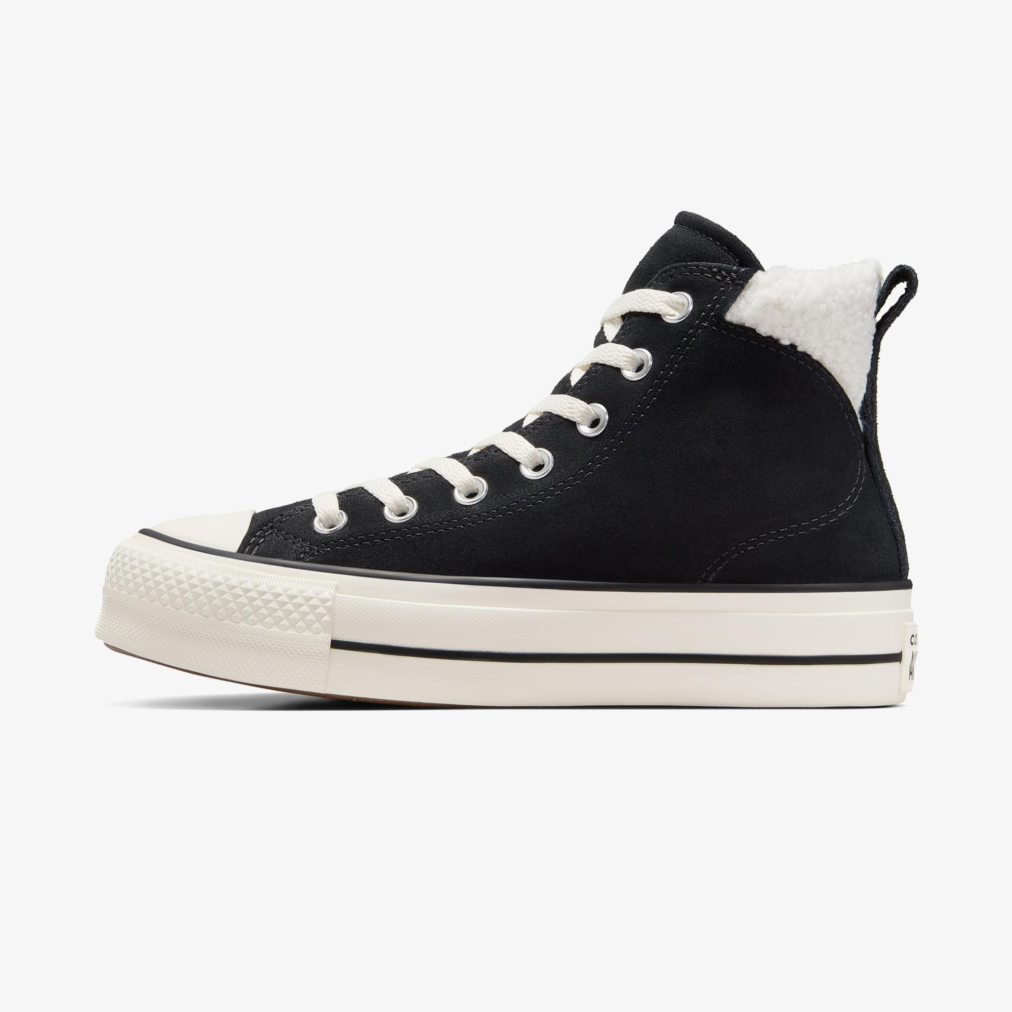Converse Chuck Taylor All Star Puff Lift Kadın Siyah Süet Sneaker