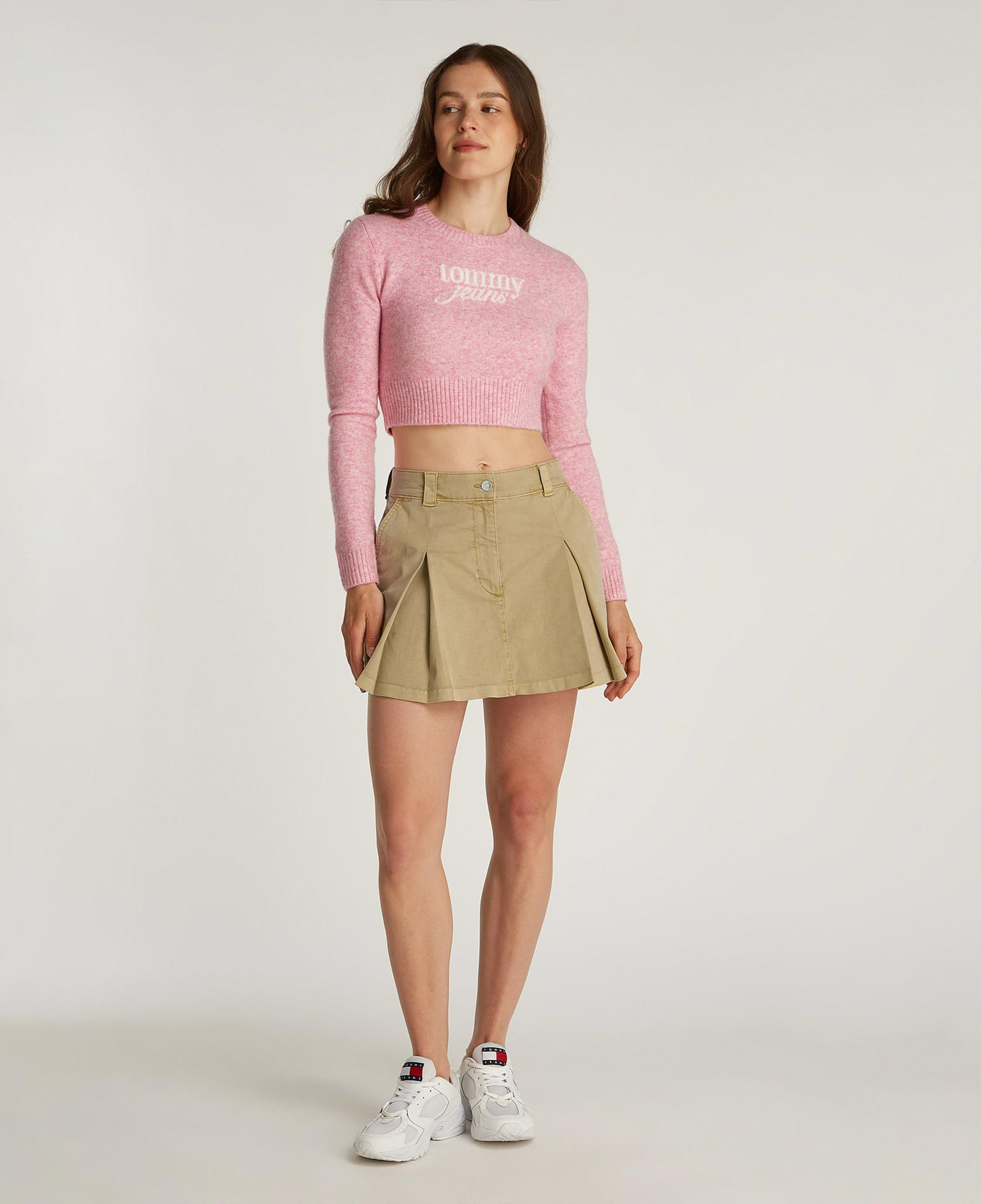 Tommy Jeans Mini Front Pleats Kadın Bej Etek