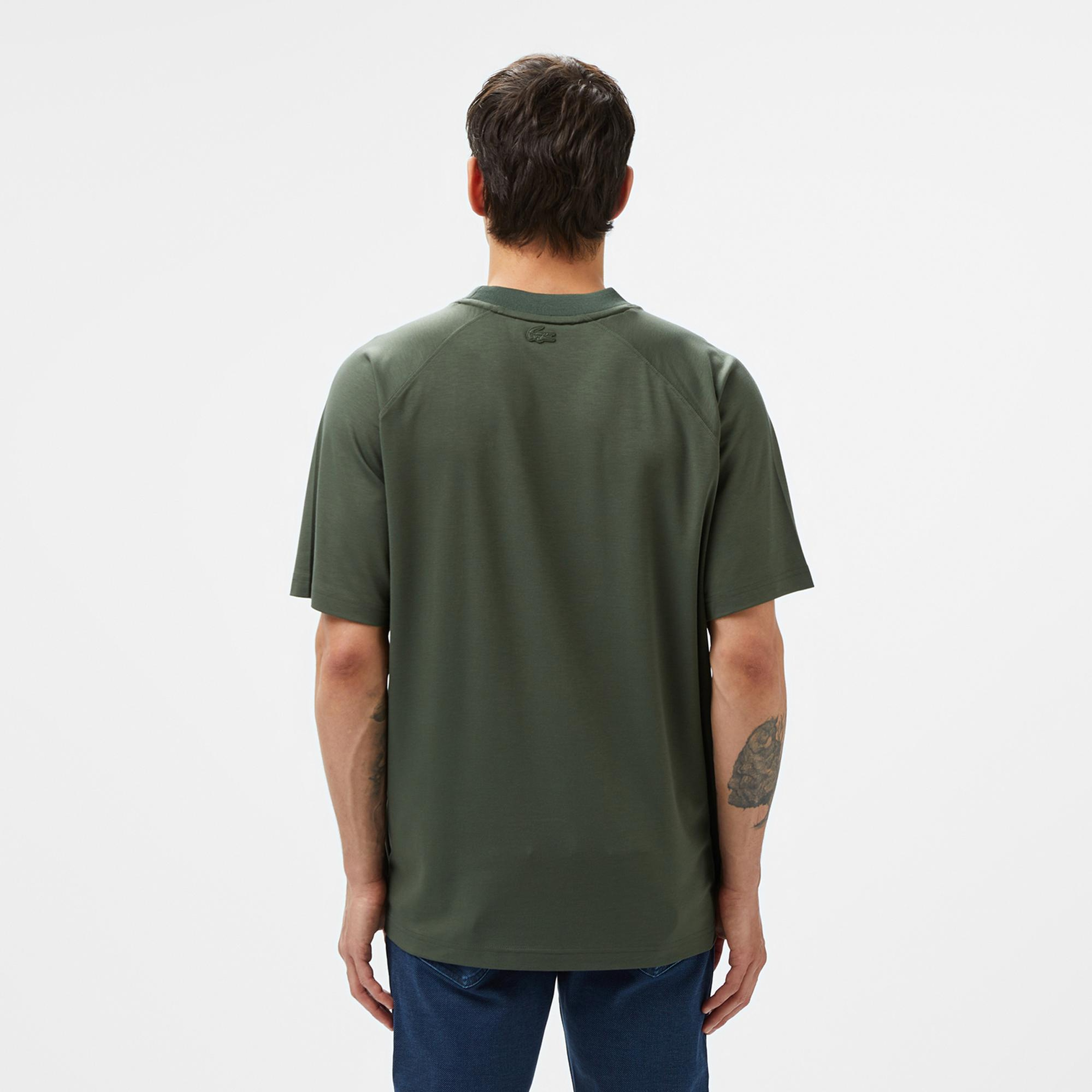 Lacoste Erkek Oversize Fit Bisiklet Yaka Koyu Yeşil T-Shirt