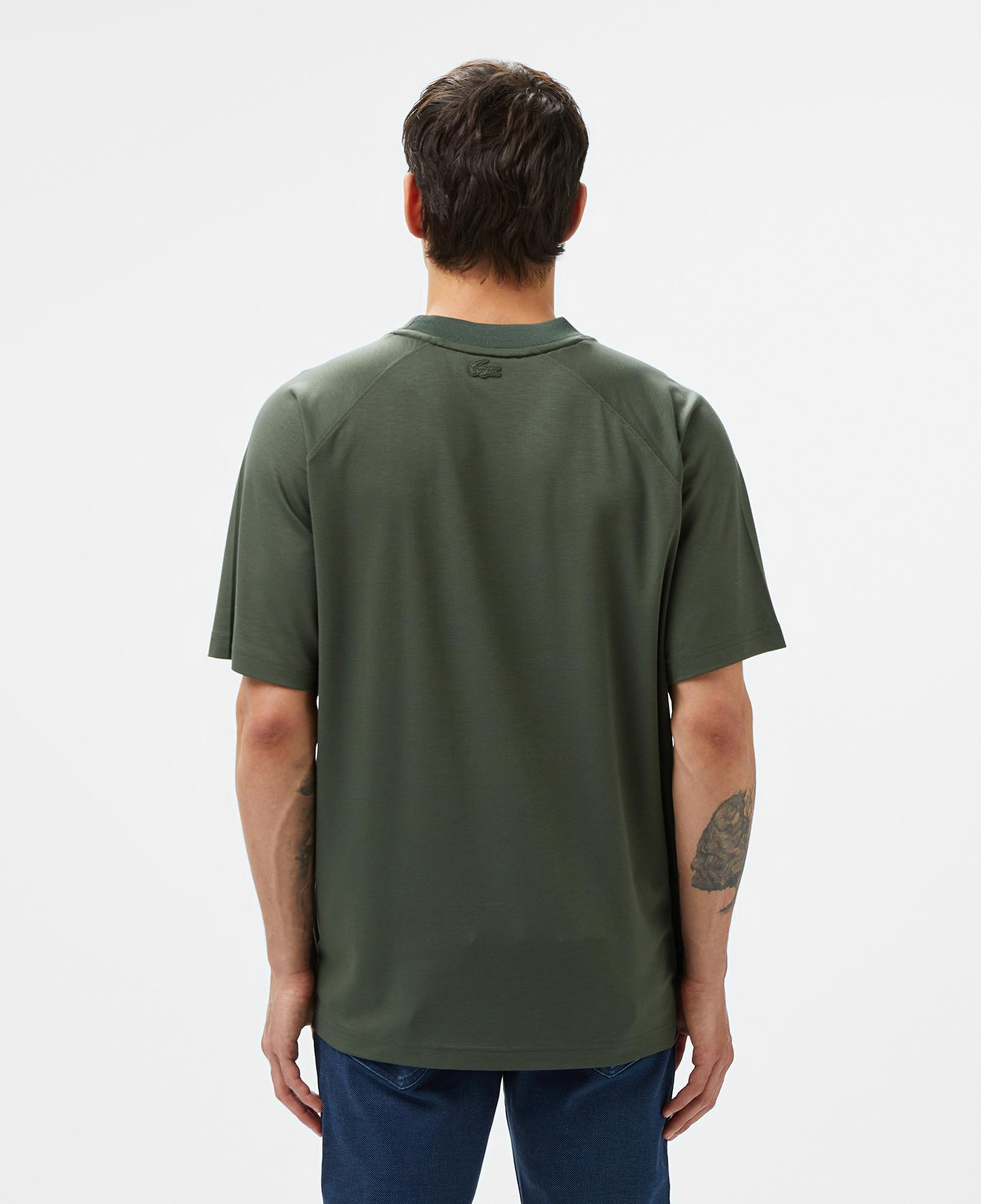 Lacoste Erkek Oversize Fit Bisiklet Yaka Koyu Yeşil T-Shirt