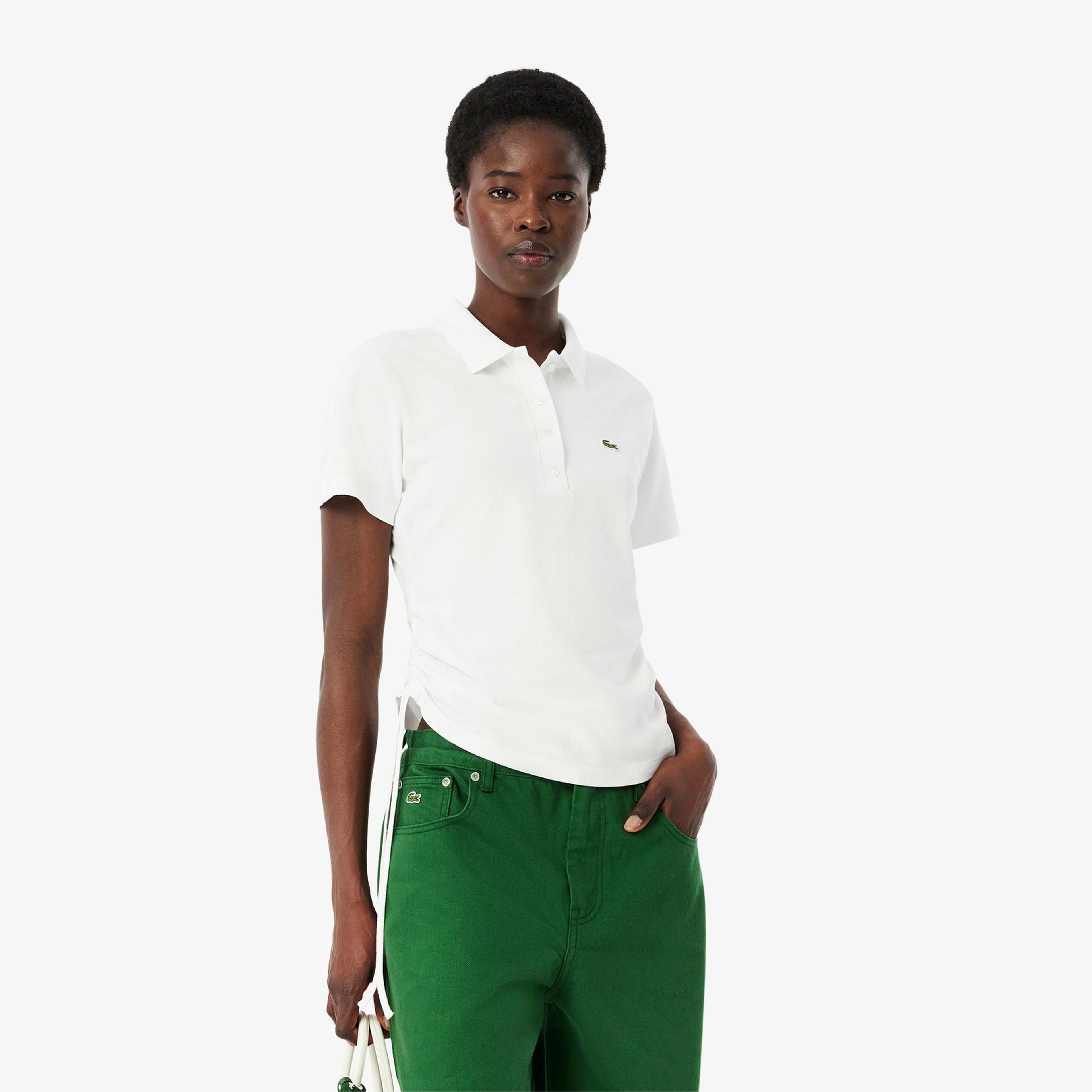 Lacoste Kadın Slim Fit Beyaz Polo