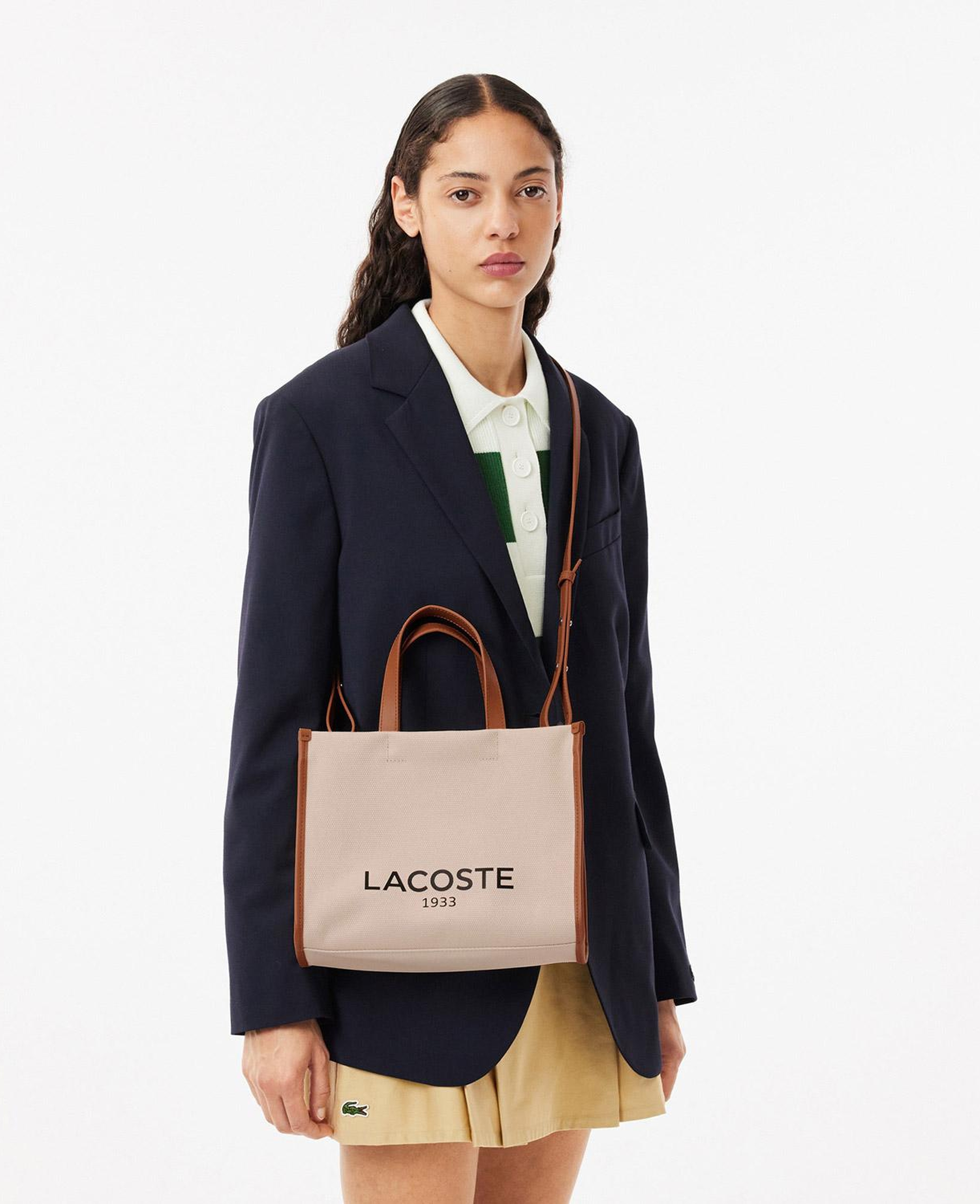 Lacoste Heritage Canvas Kadın Bej Omuz Çantası