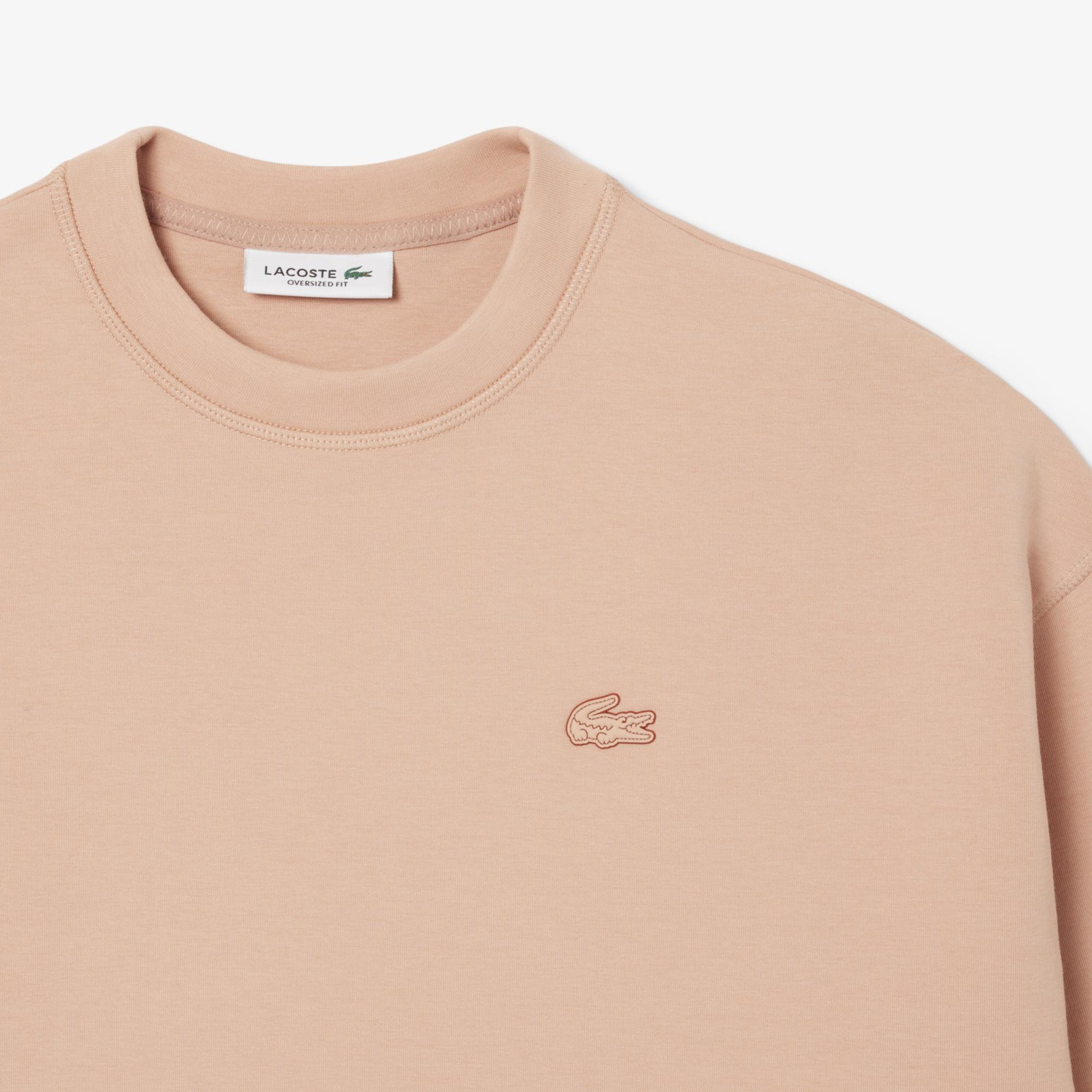 Lacoste Kadın Oversize Fit Bisiklet Yaka Açık Kahverengi Sweatshirt