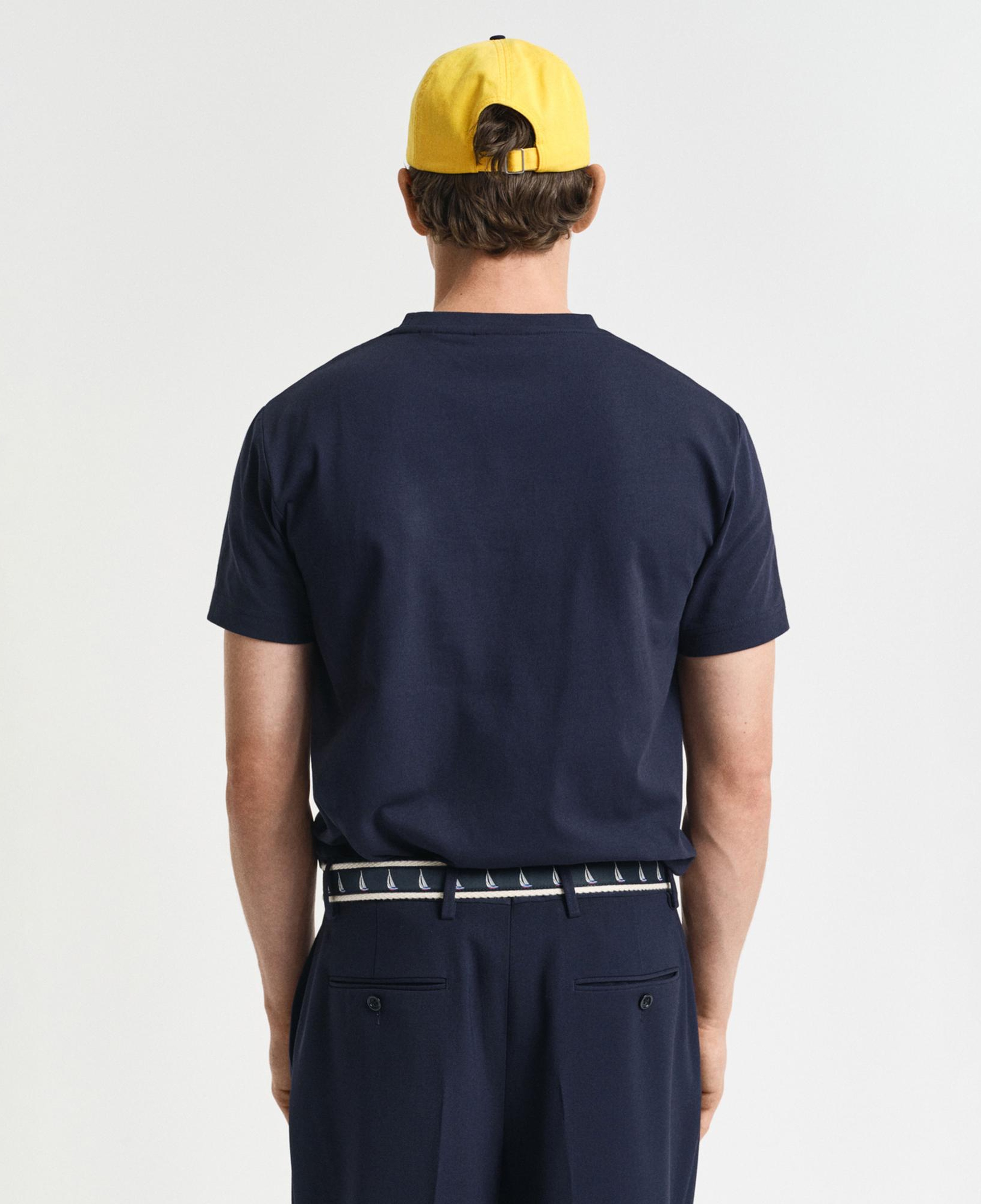 GANT Erkek Lacivert Regular Fit Bisiklet Yaka Logolu T-Shirt