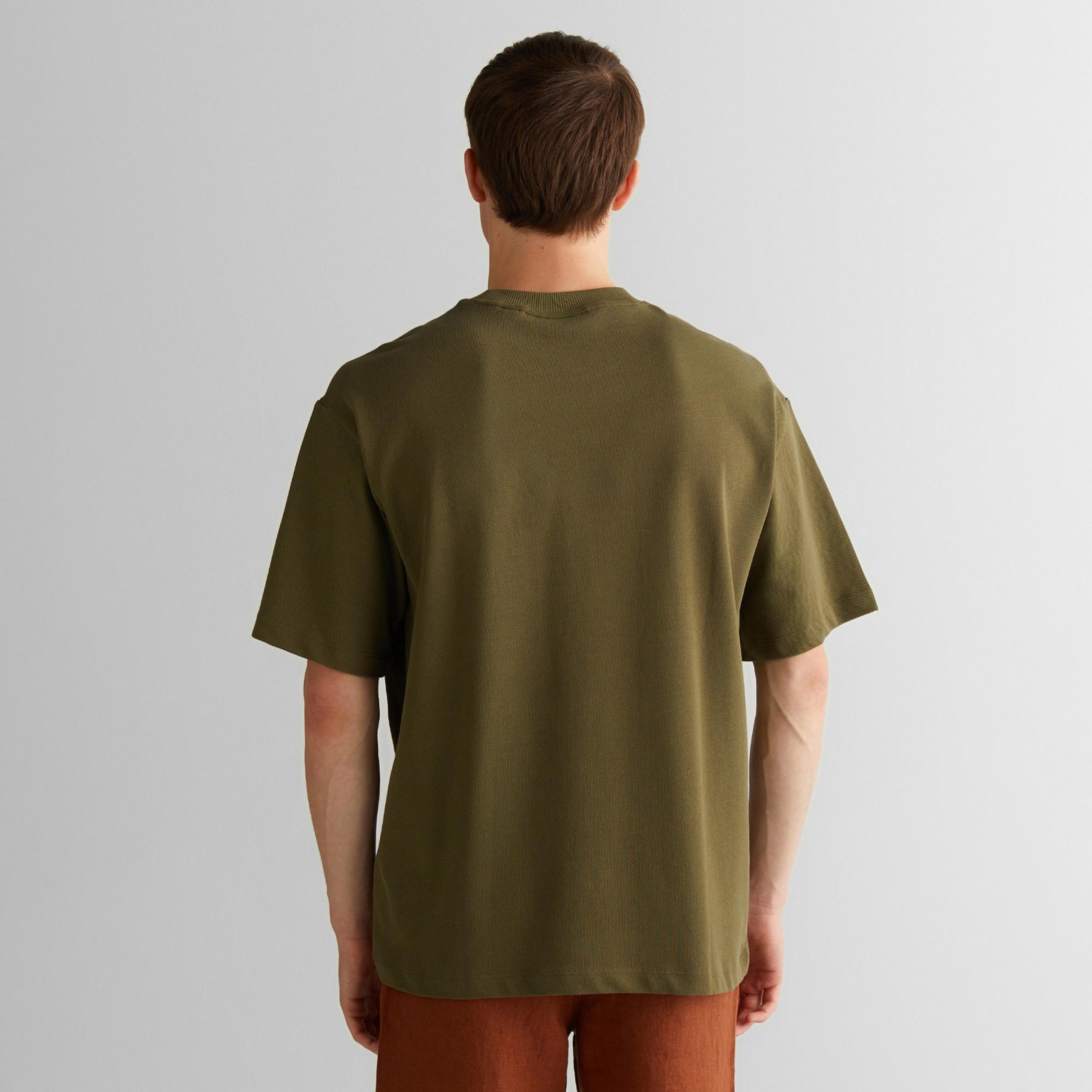 GANT Erkek Yeşil Relaxed Fit Bisiklet Yaka Logolu T-Shirt