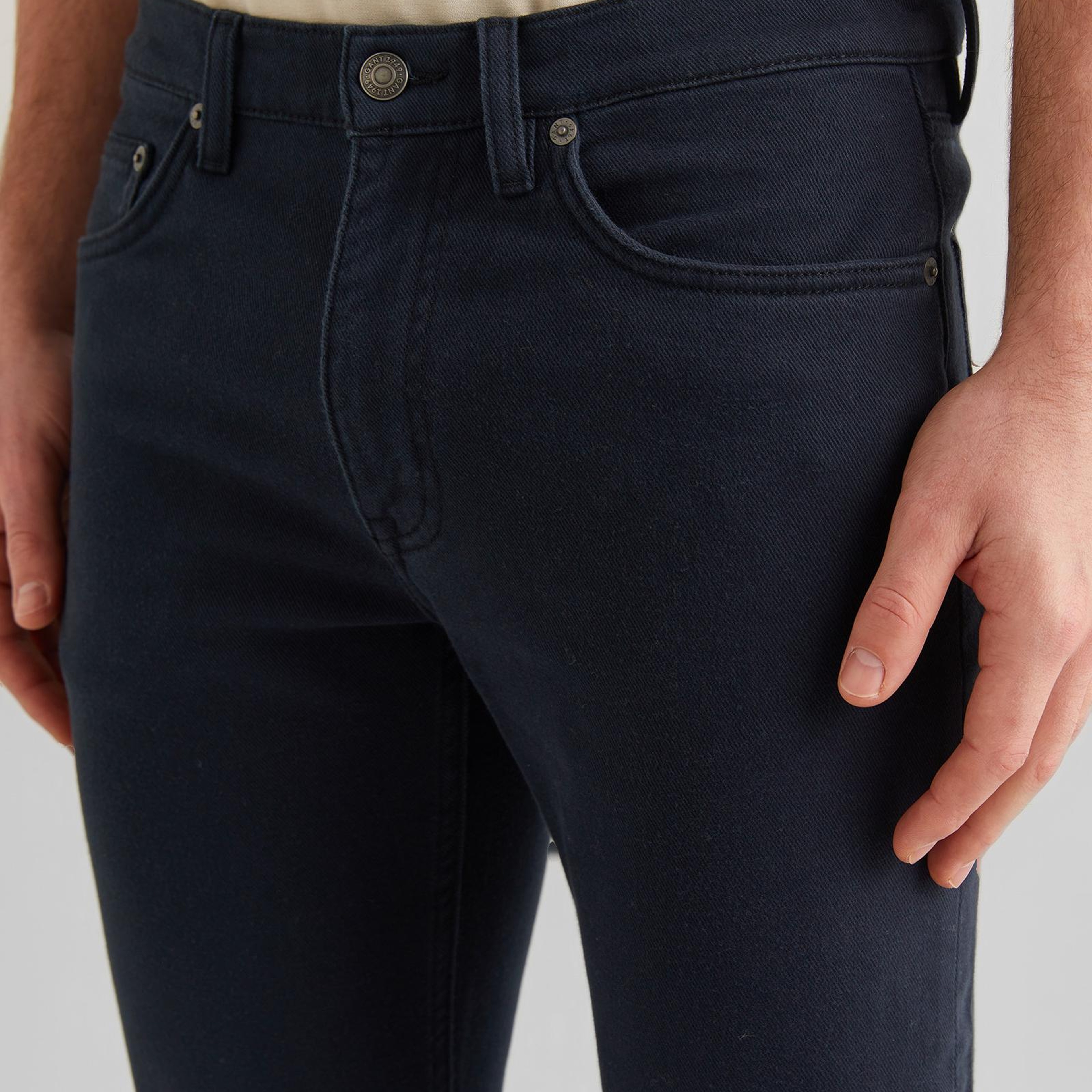 GANT Erkek Siyah Slim Fit Pantolon