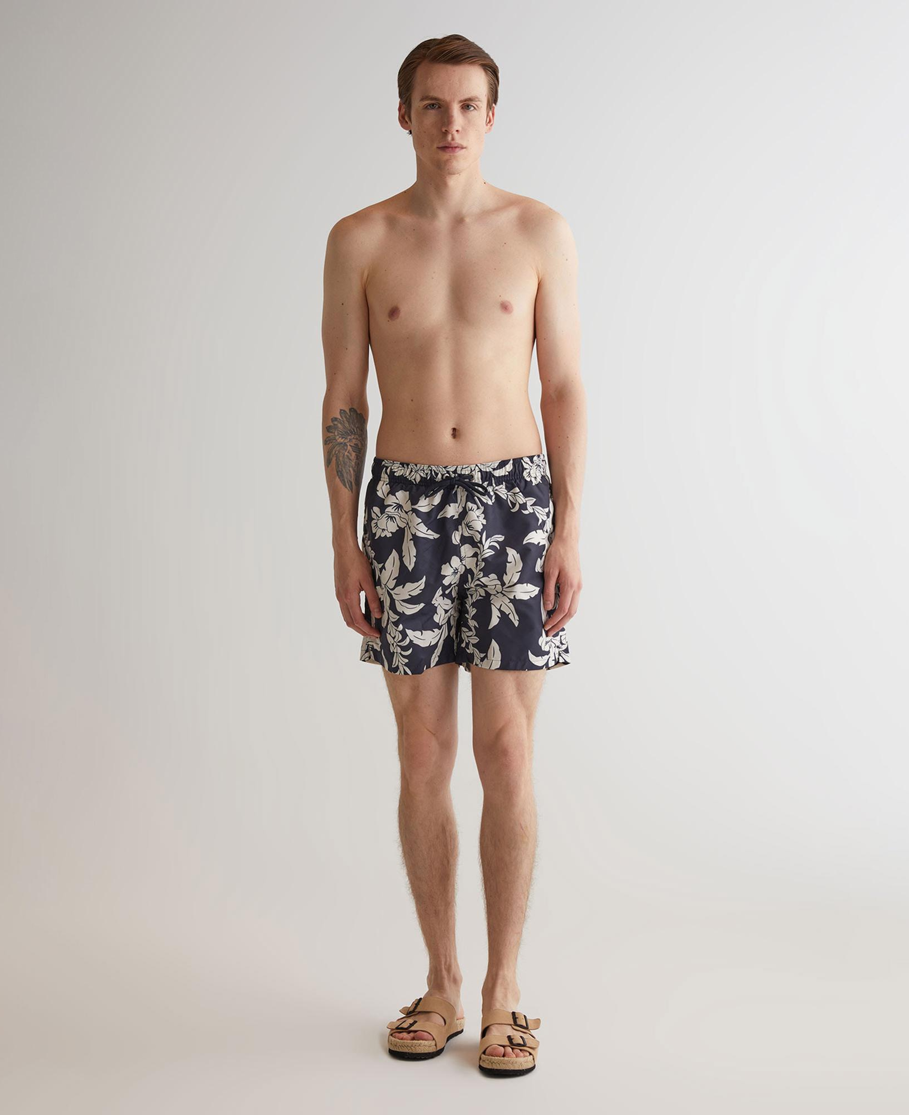 GANT Erkek Lacivert Regular Fit Desenli Mayo Şort