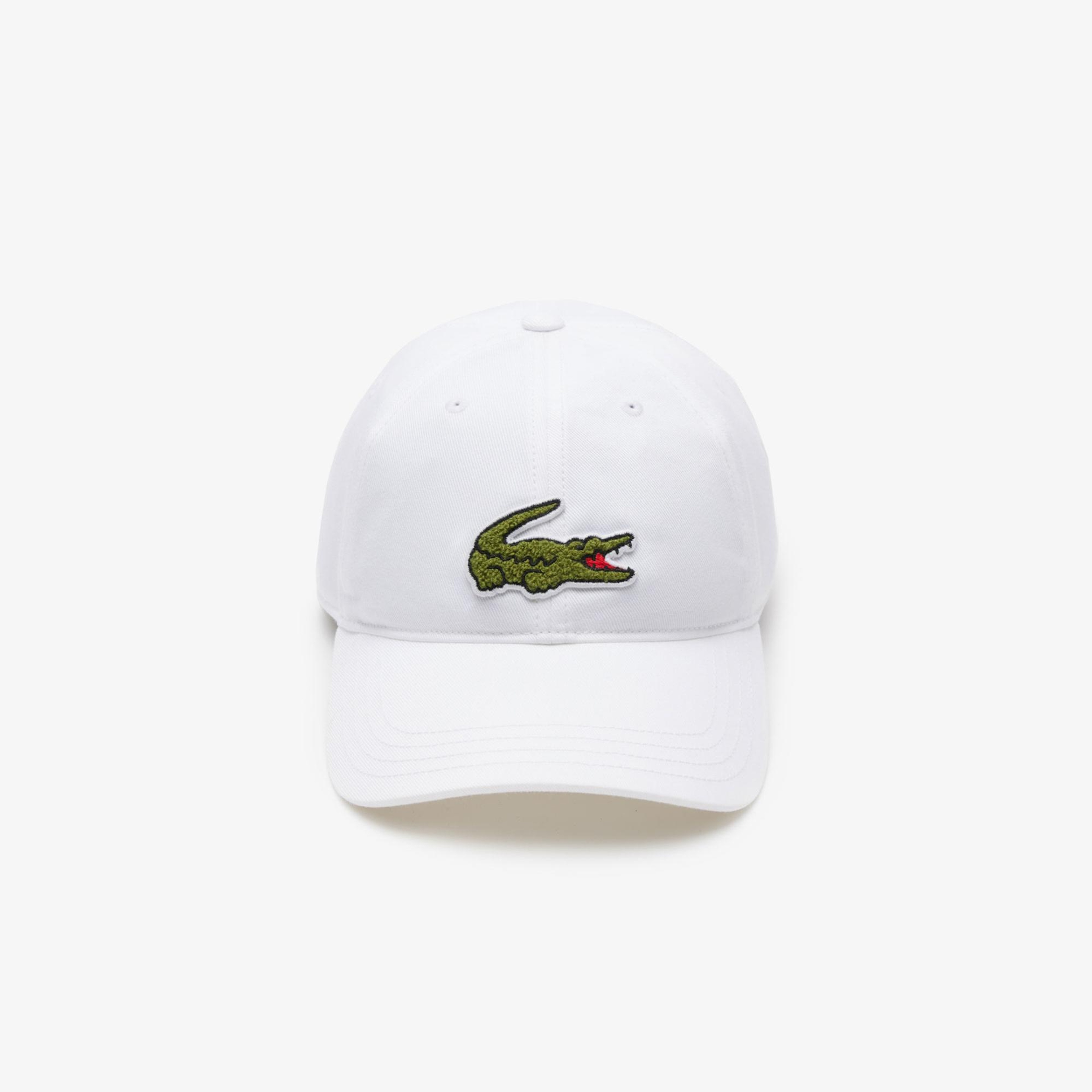 Lacoste Unisex Baskılı Beyaz Şapka