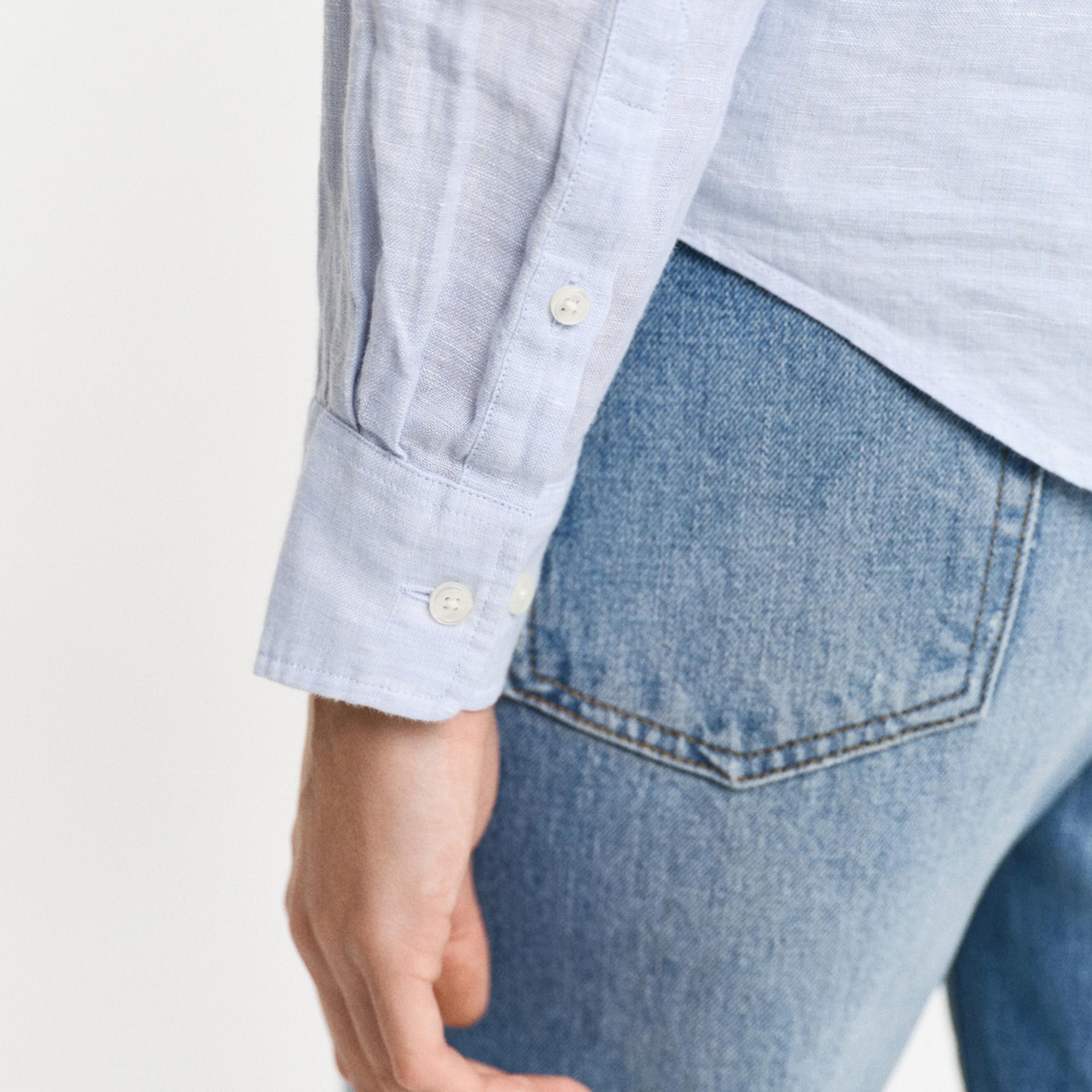 GANT Kadın Mavi Regular Fit Klasik Yaka Gömlek