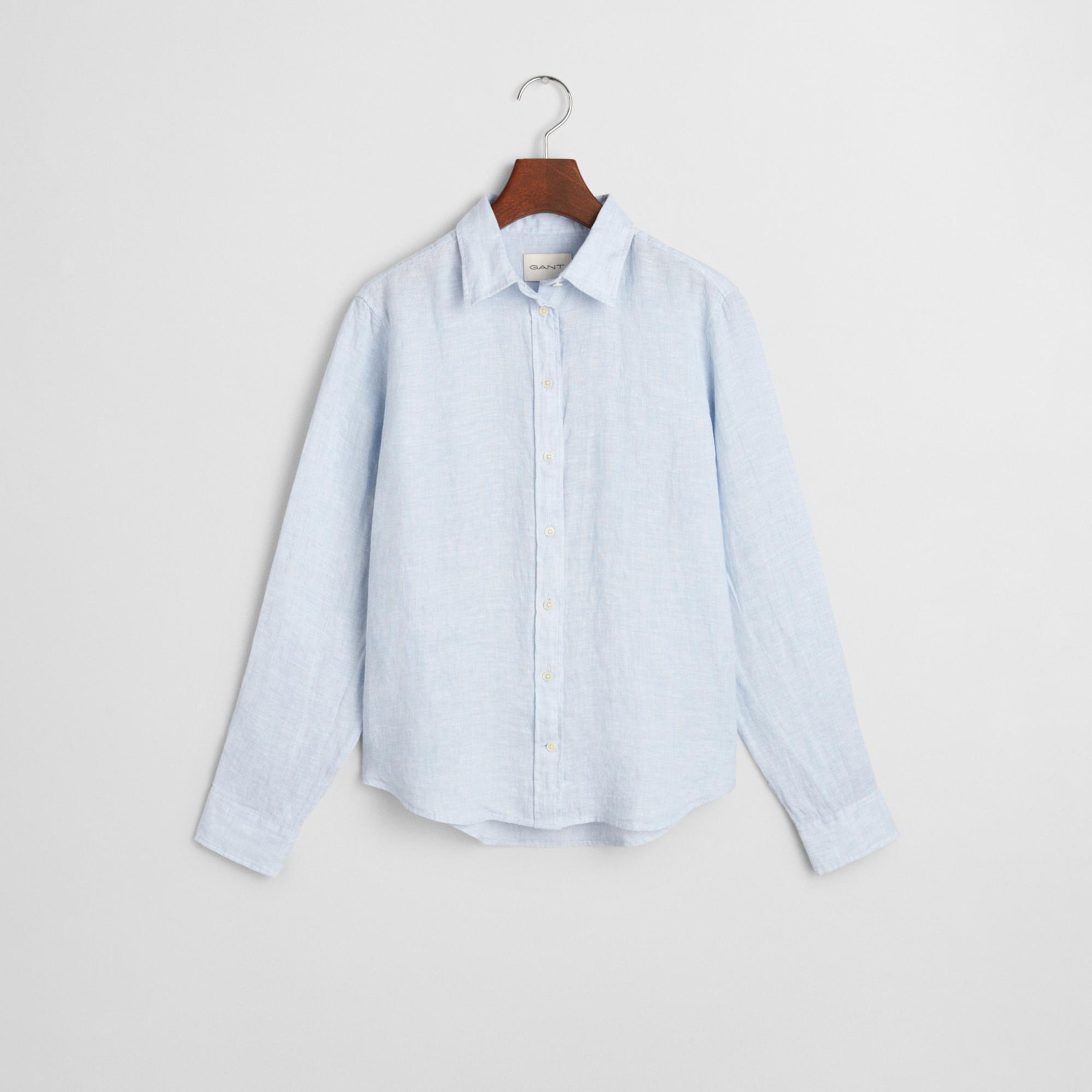 GANT Kadın Mavi Regular Fit Klasik Yaka Gömlek