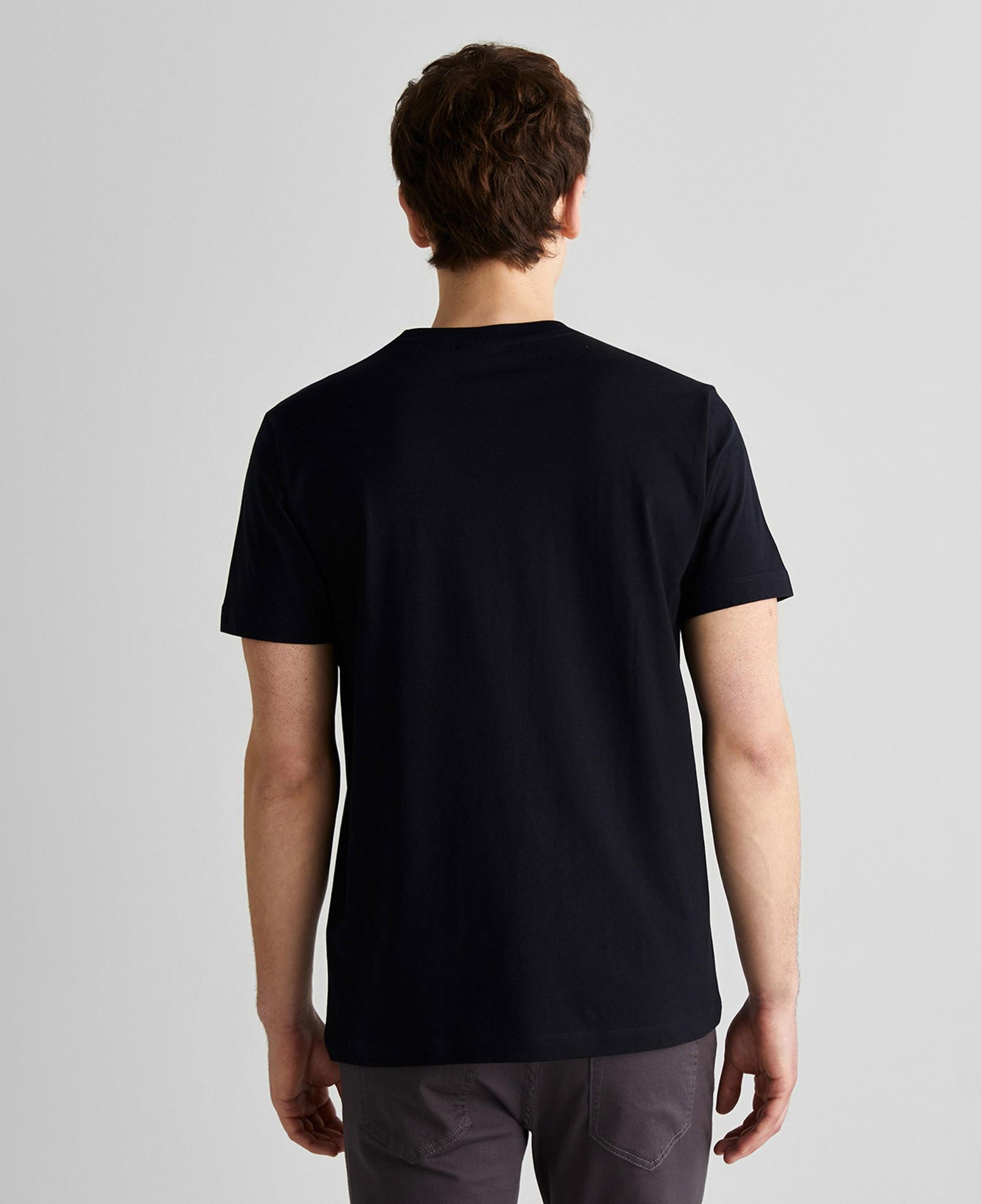 GANT Erkek Siyah Regular Fit Bisiklet Yaka Logolu T-Shirt