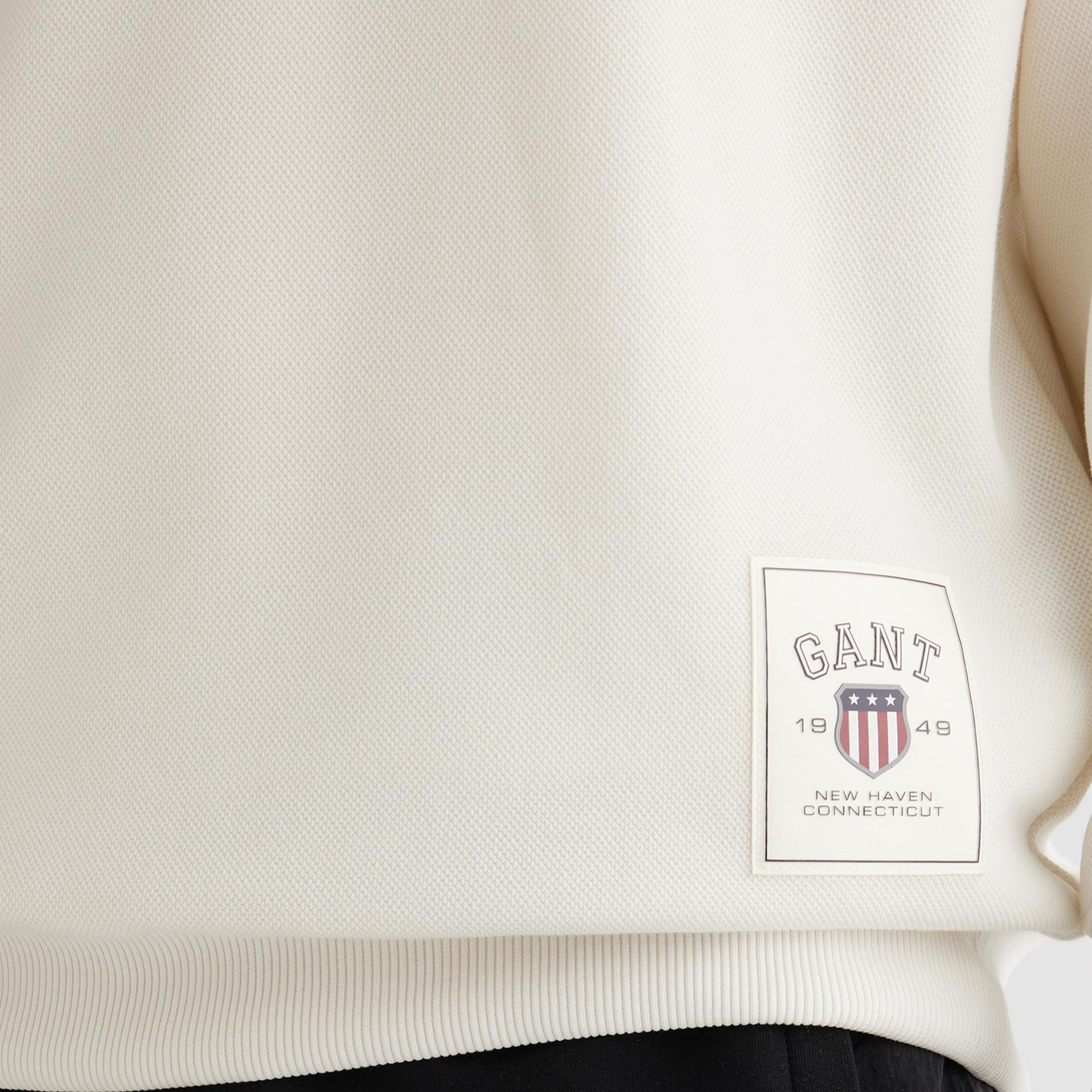 GANT Erkek Krem Relaxed Fit Sweatshirt