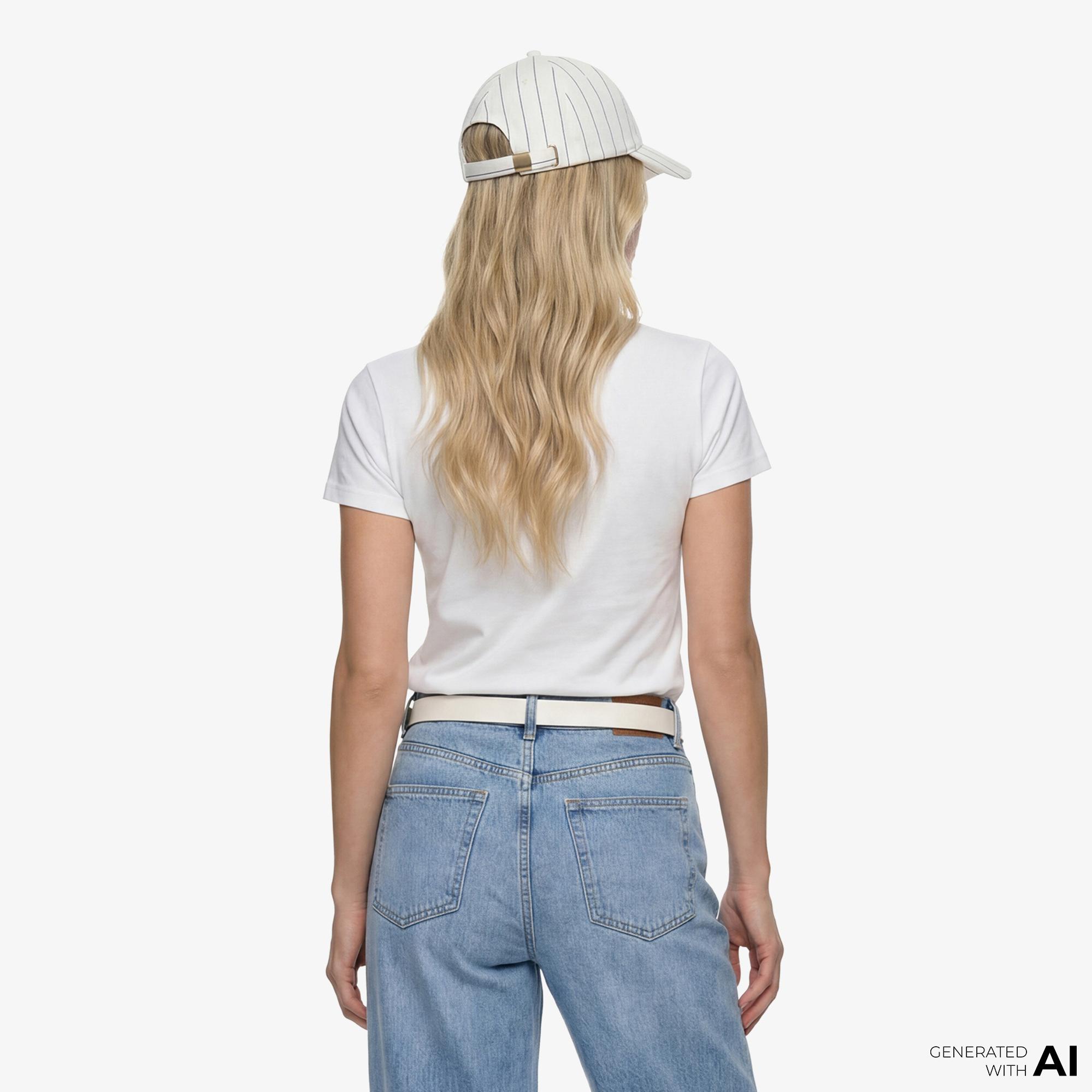 GANT Kadın Beyaz Regular Fit Bisiklet Yaka Logolu T-Shirt