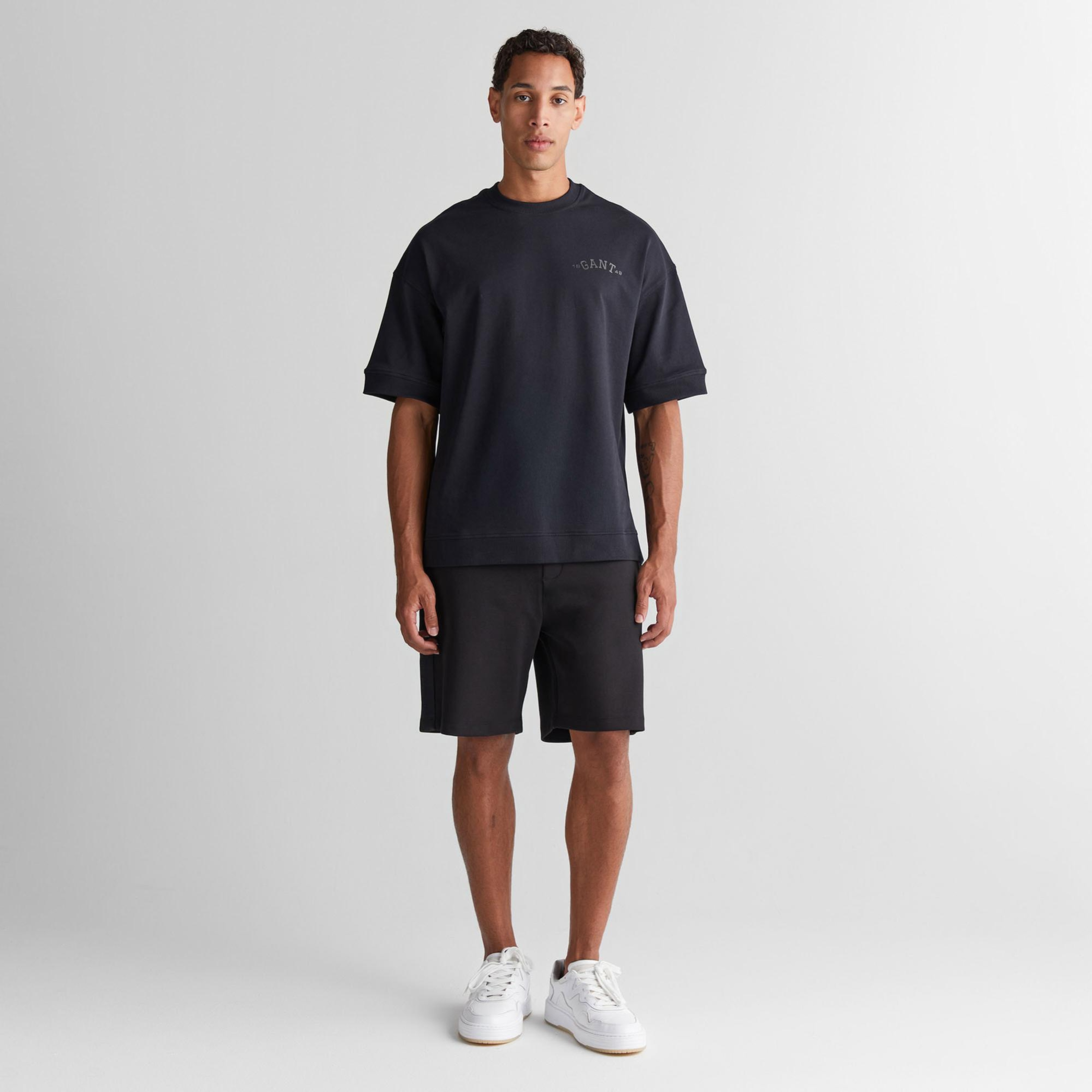 Gant Erkek Siyah Regular Fit Logolu Şort
