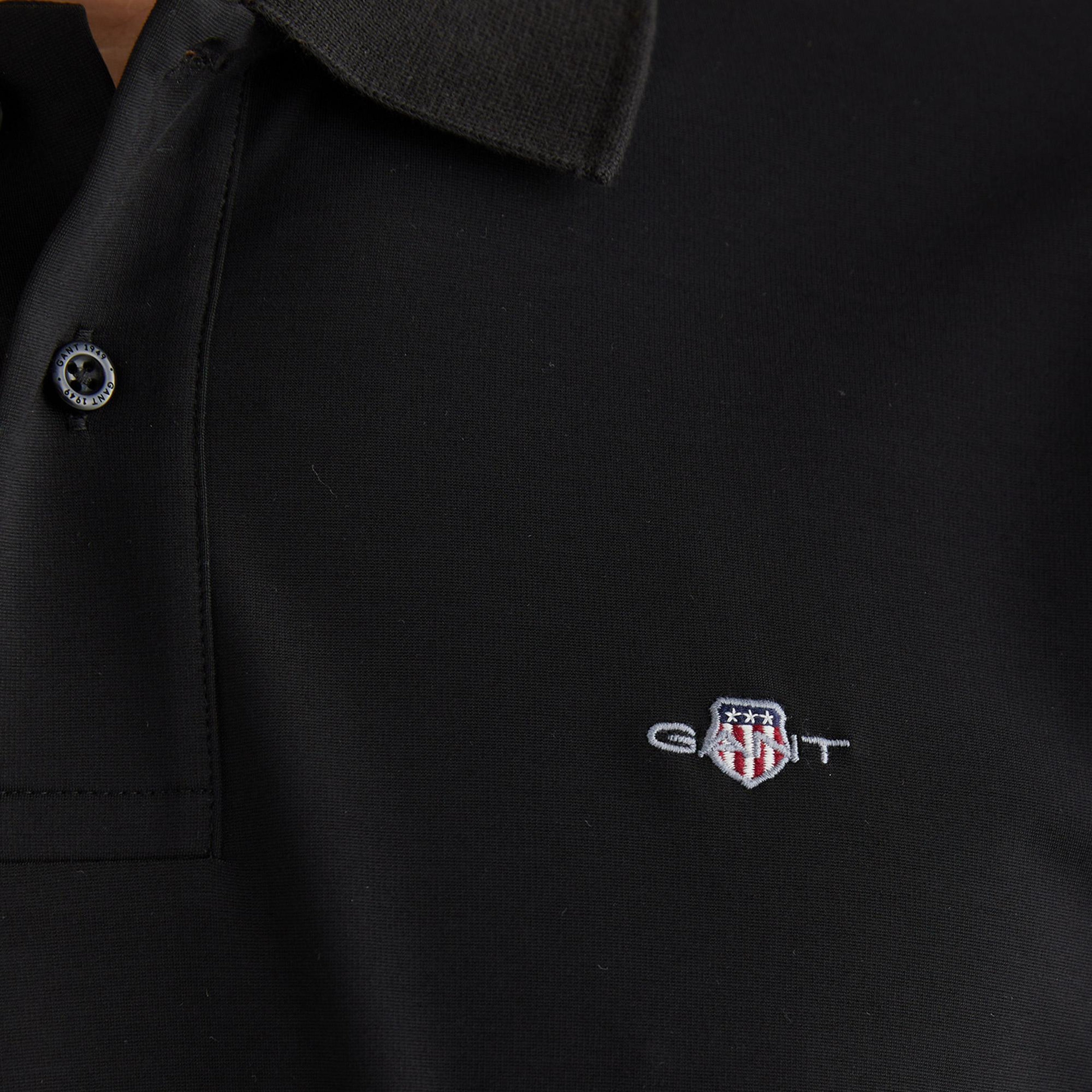 GANT Erkek Siyah Relaxed Fit Polo