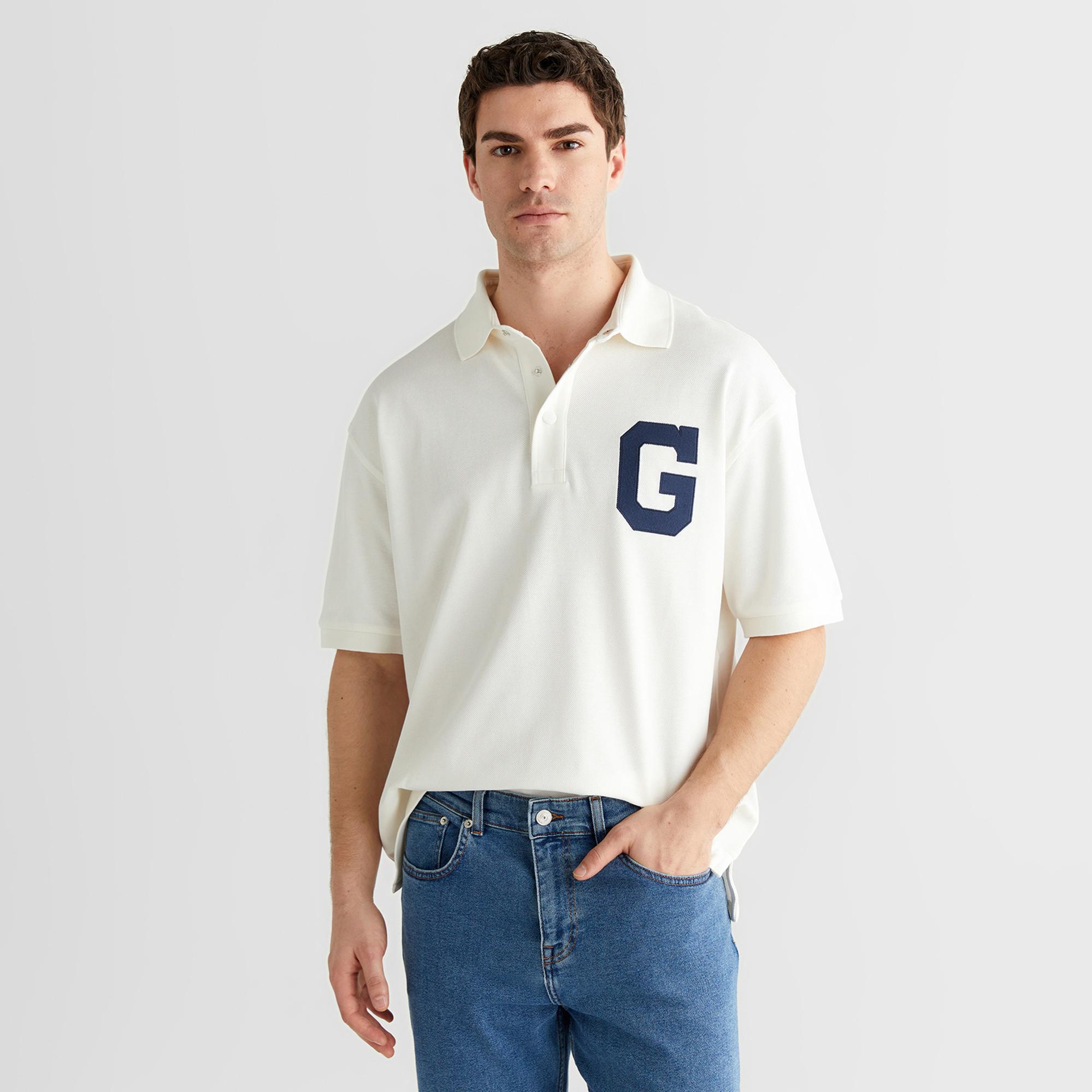GANT Erkek Krem Regular Fit Logolu Polo