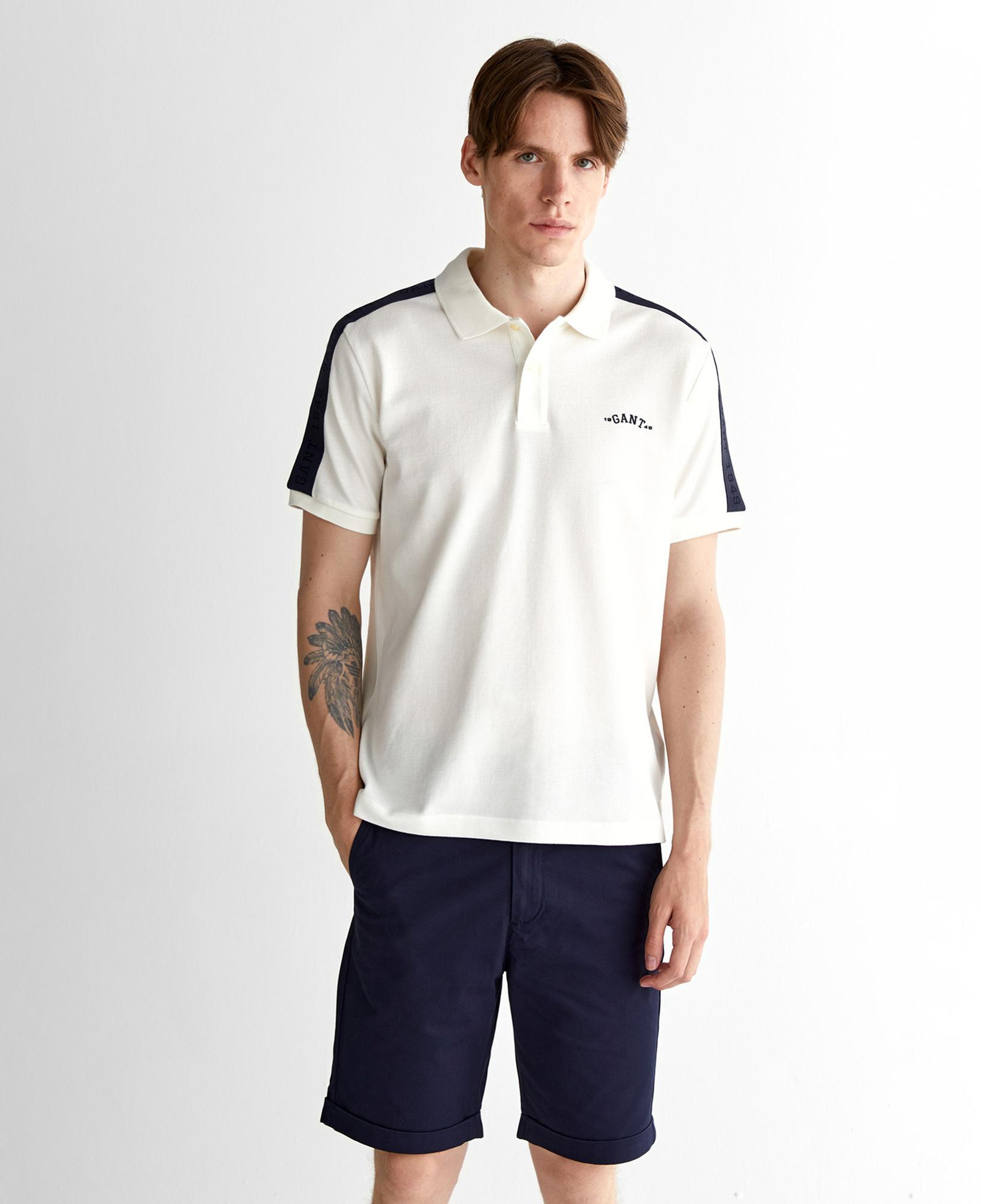 GANT Erkek Krem Regular Fit Logolu Polo