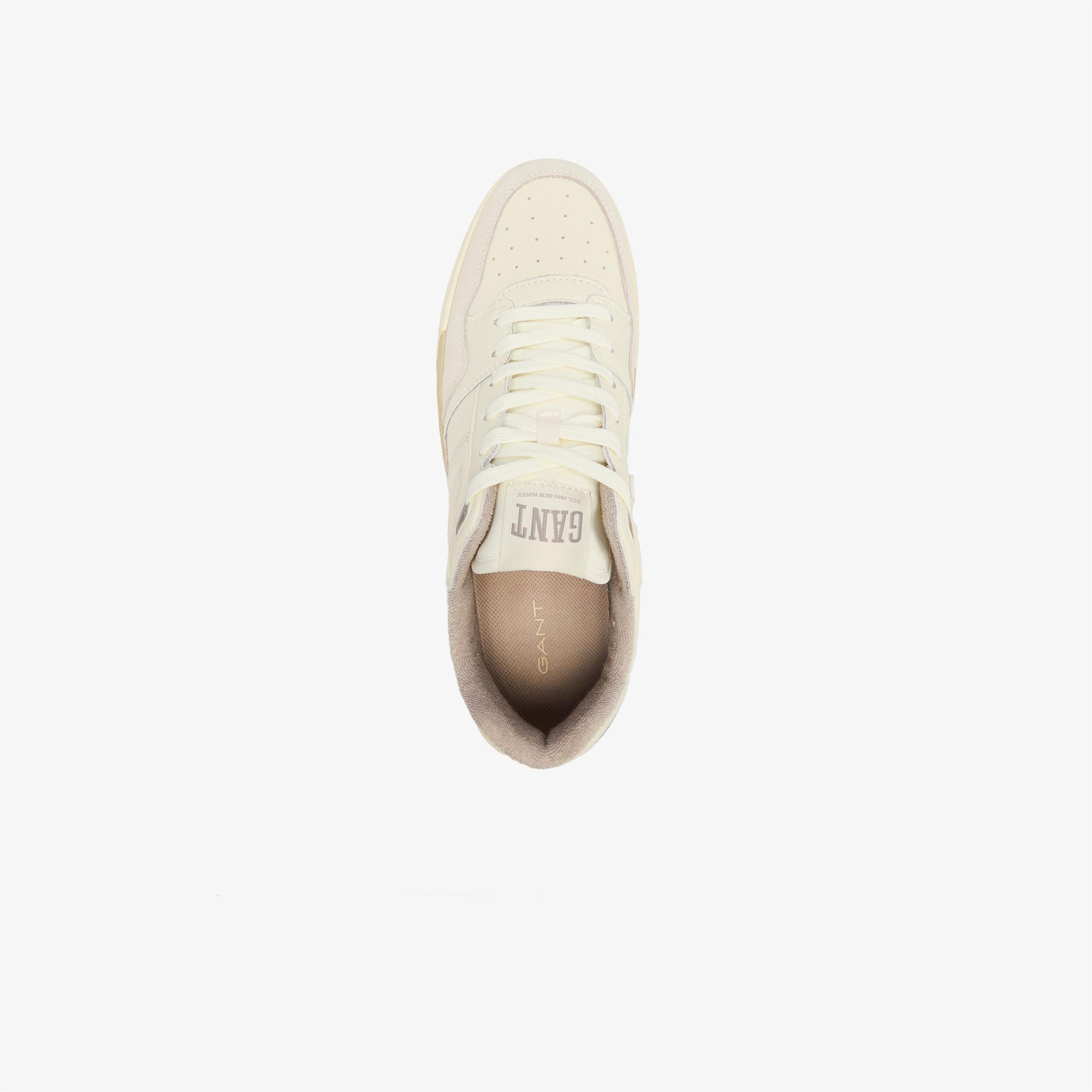 GANT Erkek Krem Deri Logolu Sneaker