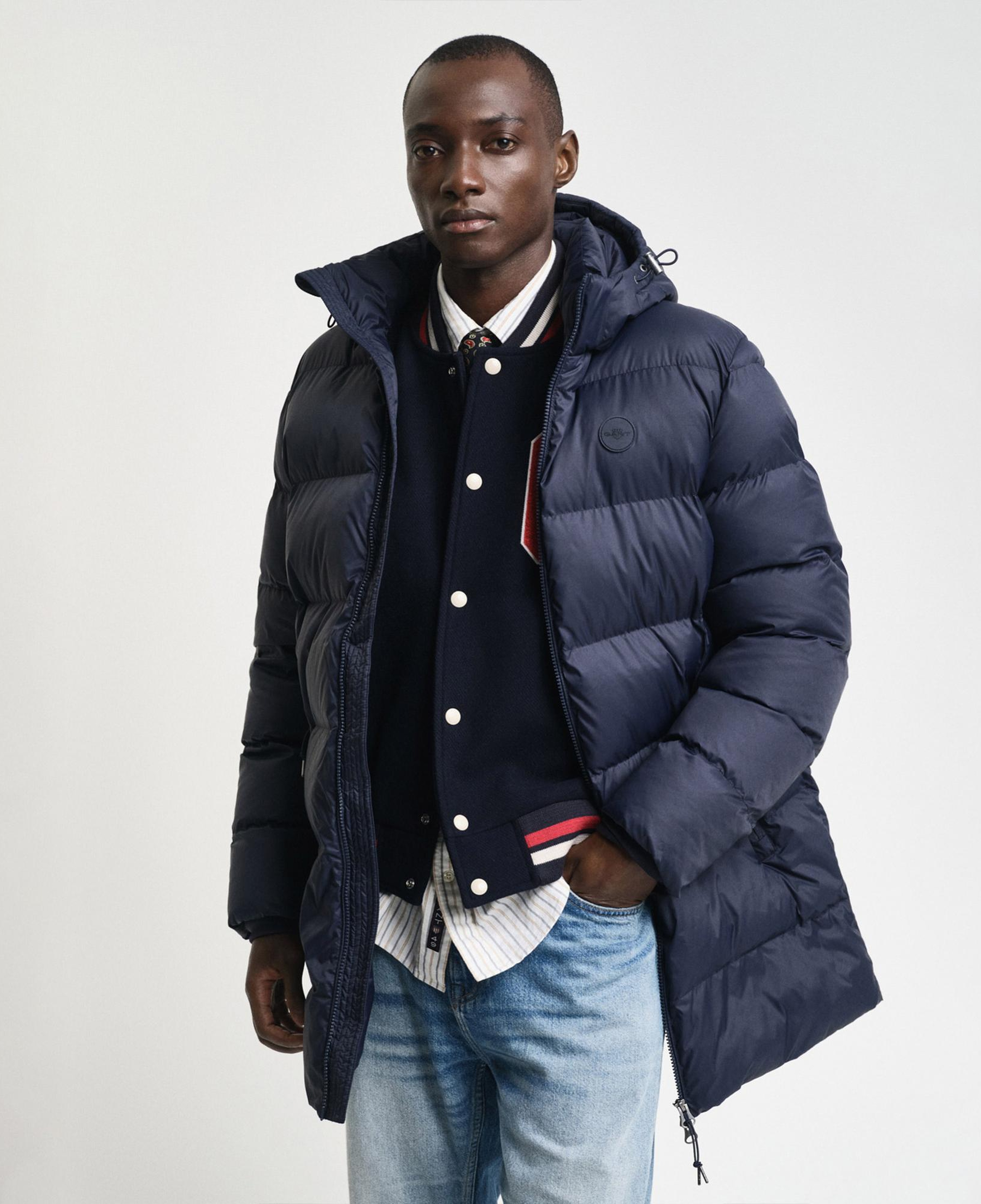 GANT Erkek Lacivert Kapüşonlu Mont