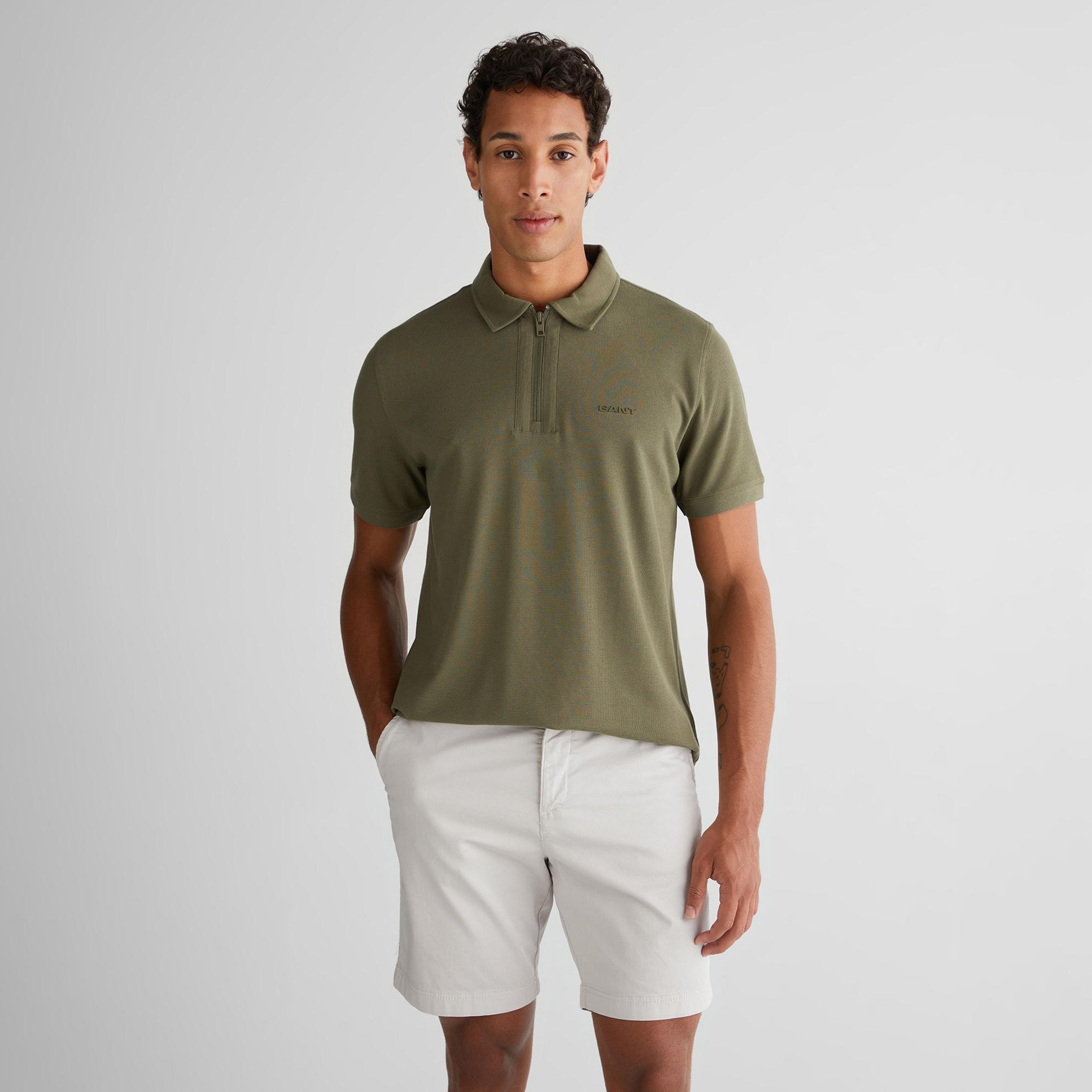 GANT Erkek Yeşil Regular Fit Logolu Polo