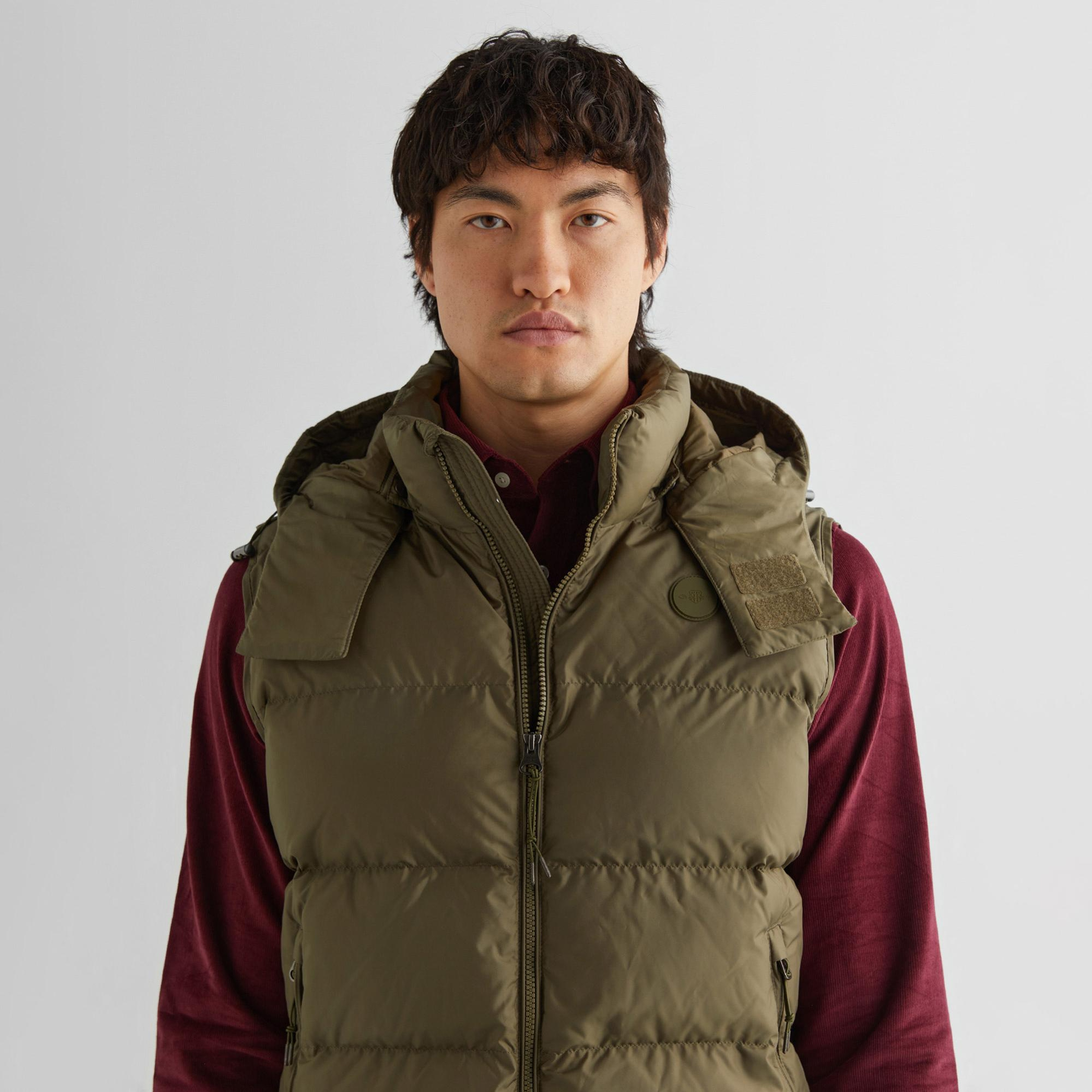 GANT Erkek Yeşil Kapüşonlu Yelek