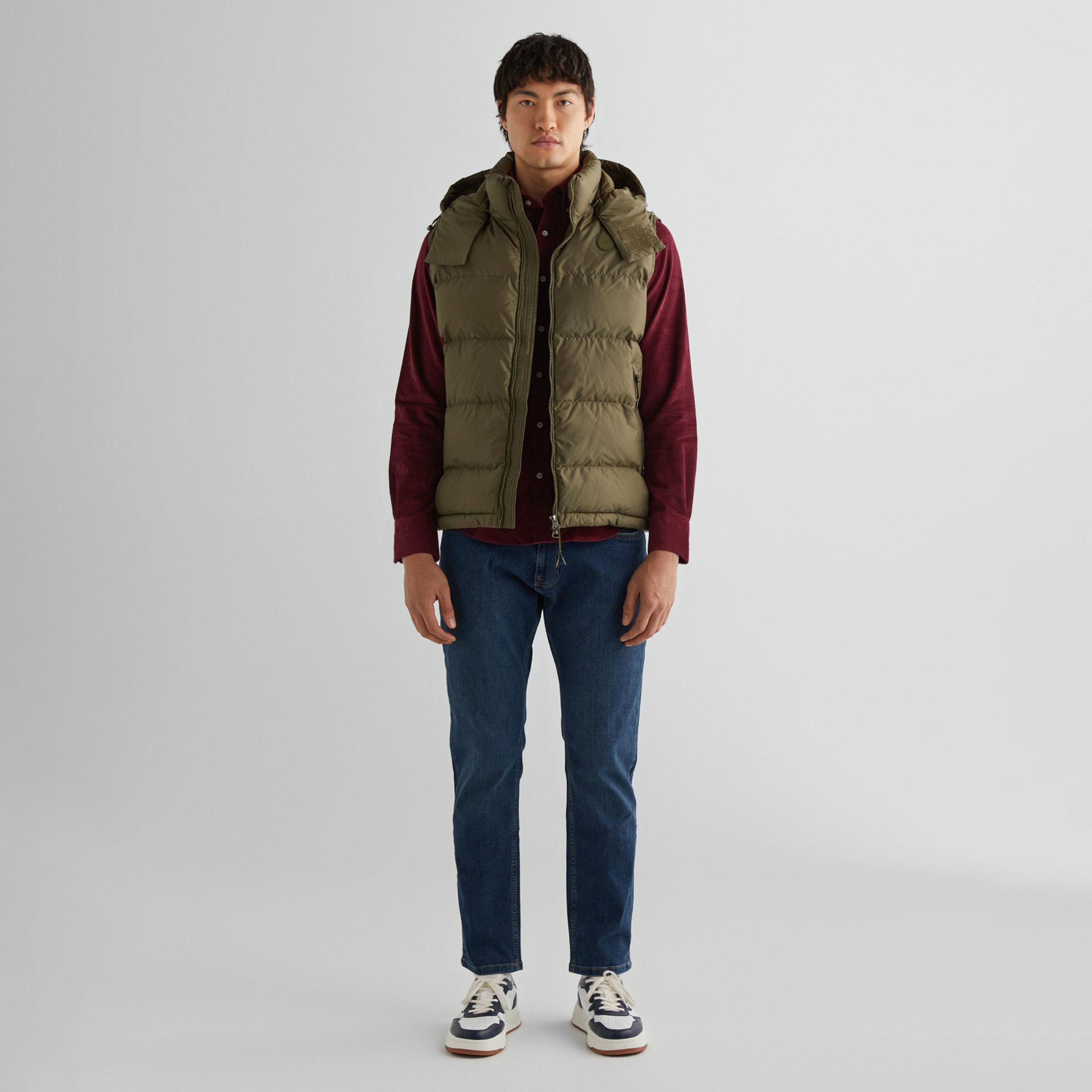 GANT Erkek Yeşil Kapüşonlu Yelek