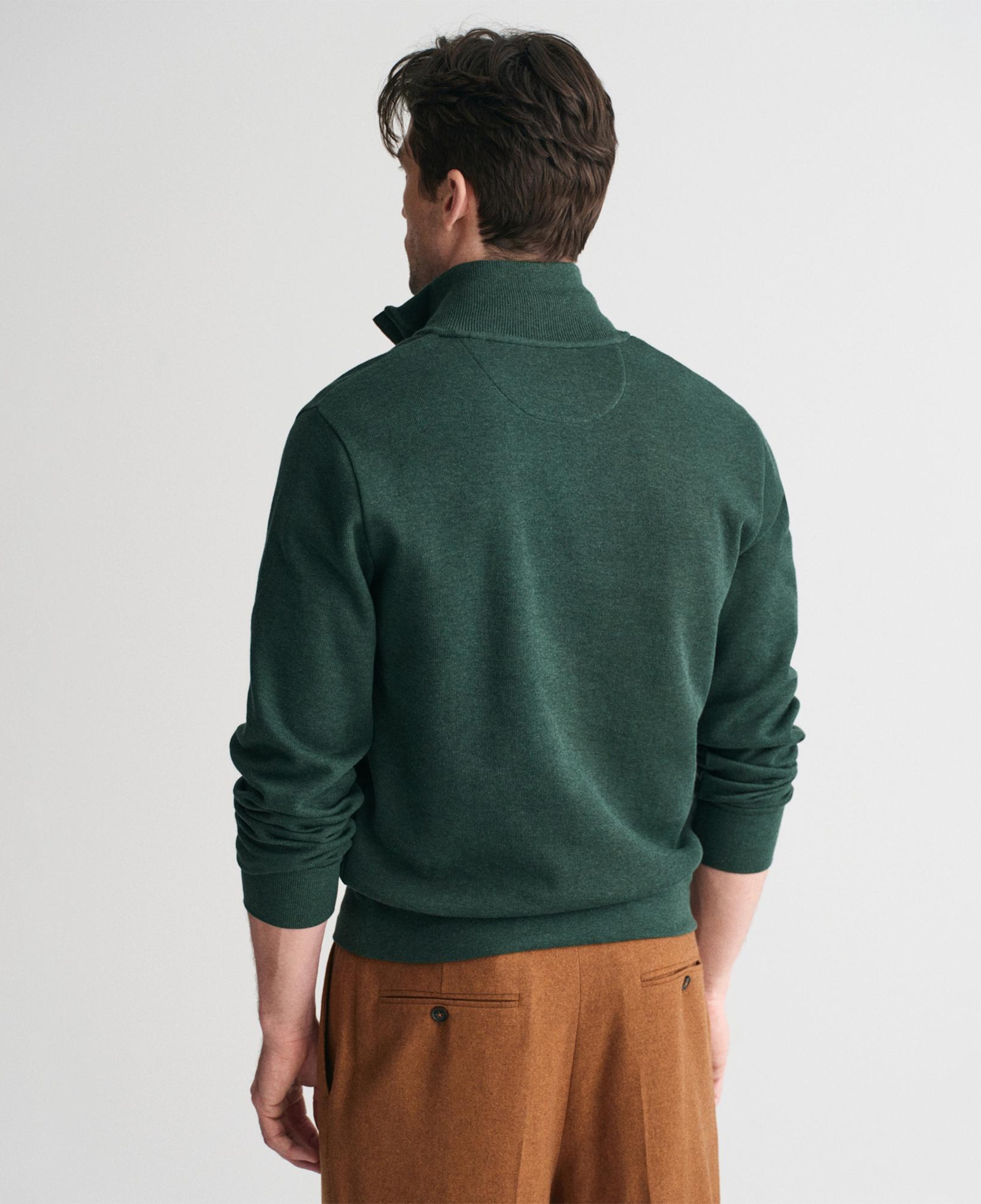 GANT Erkek Yeşil Regular Fit Yarım Fermuarlı Sweatshirt
