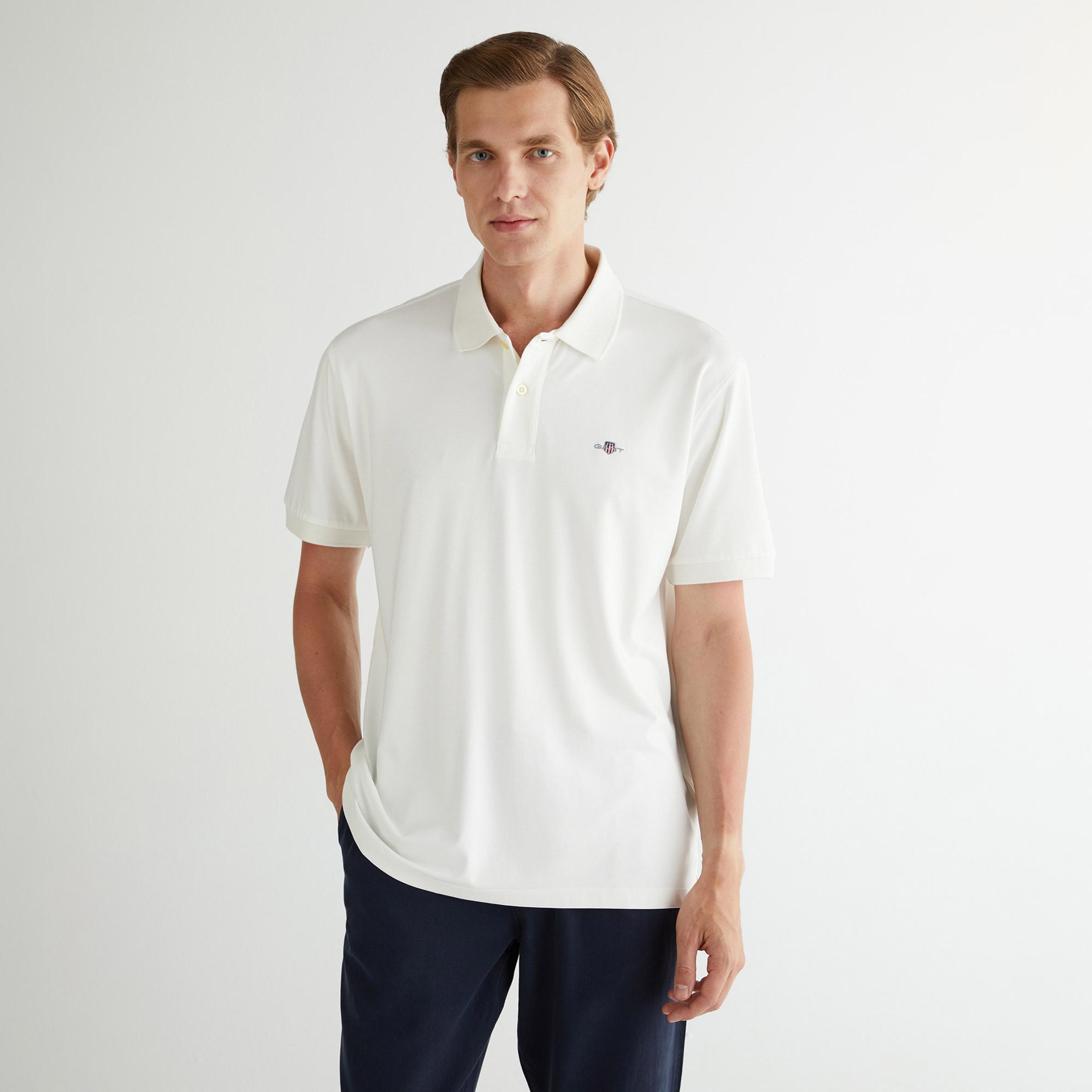 GANT Erkek Krem Relaxed Fit Polo