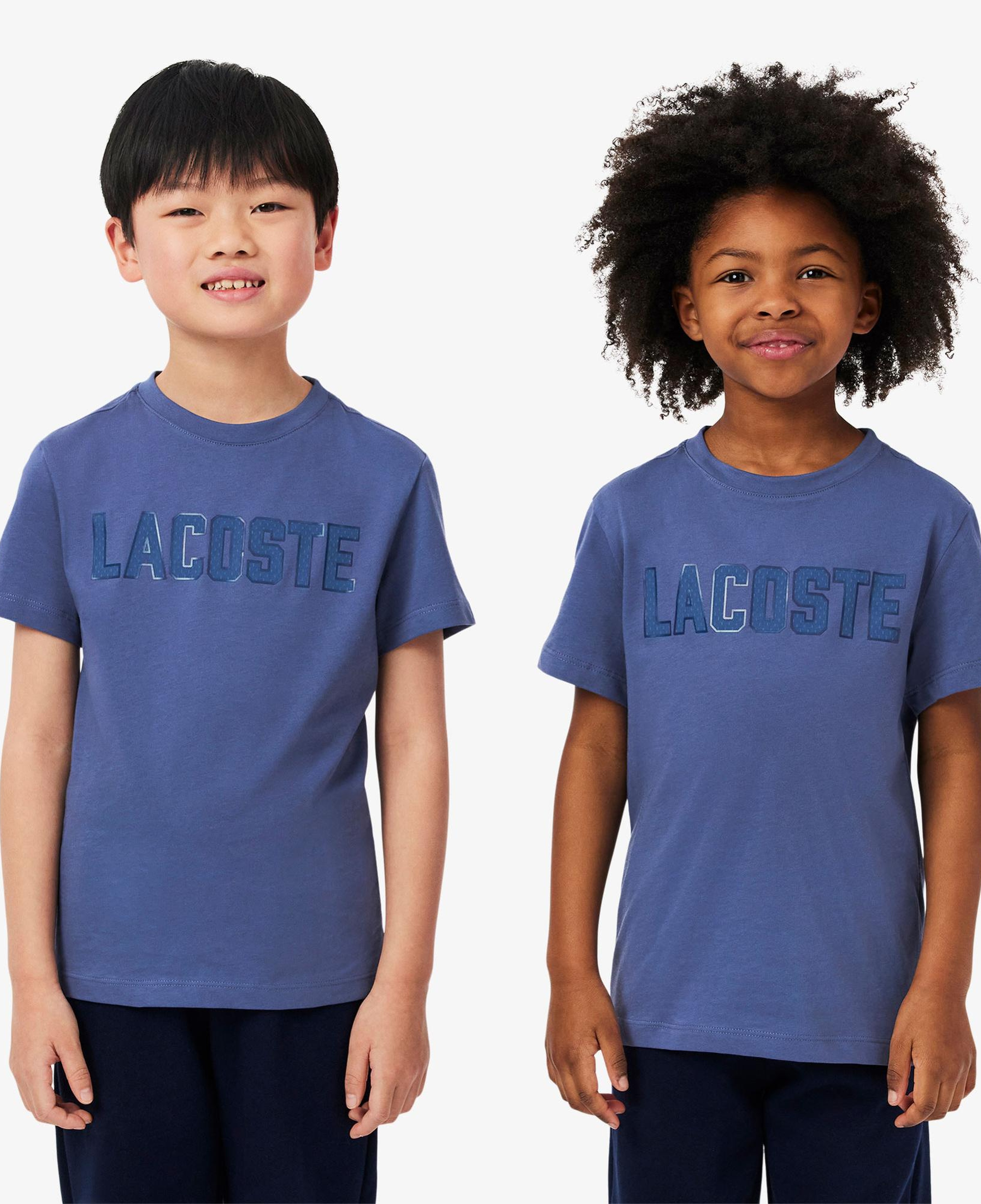 Lacoste Çocuk Bisiklet Yaka Desenli Mor T-Shirt