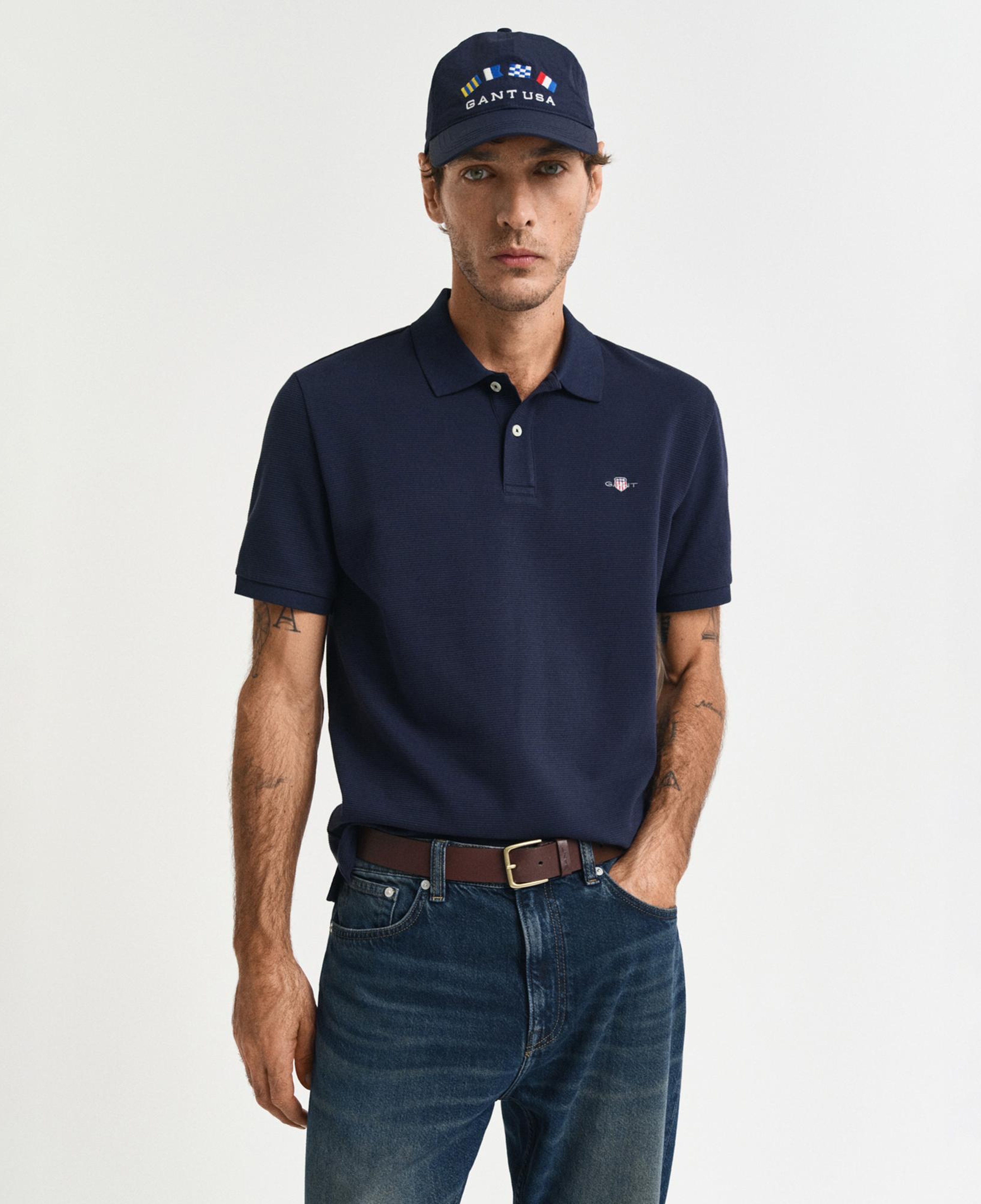 GANT Erkek Lacivert Regular Fit Polo