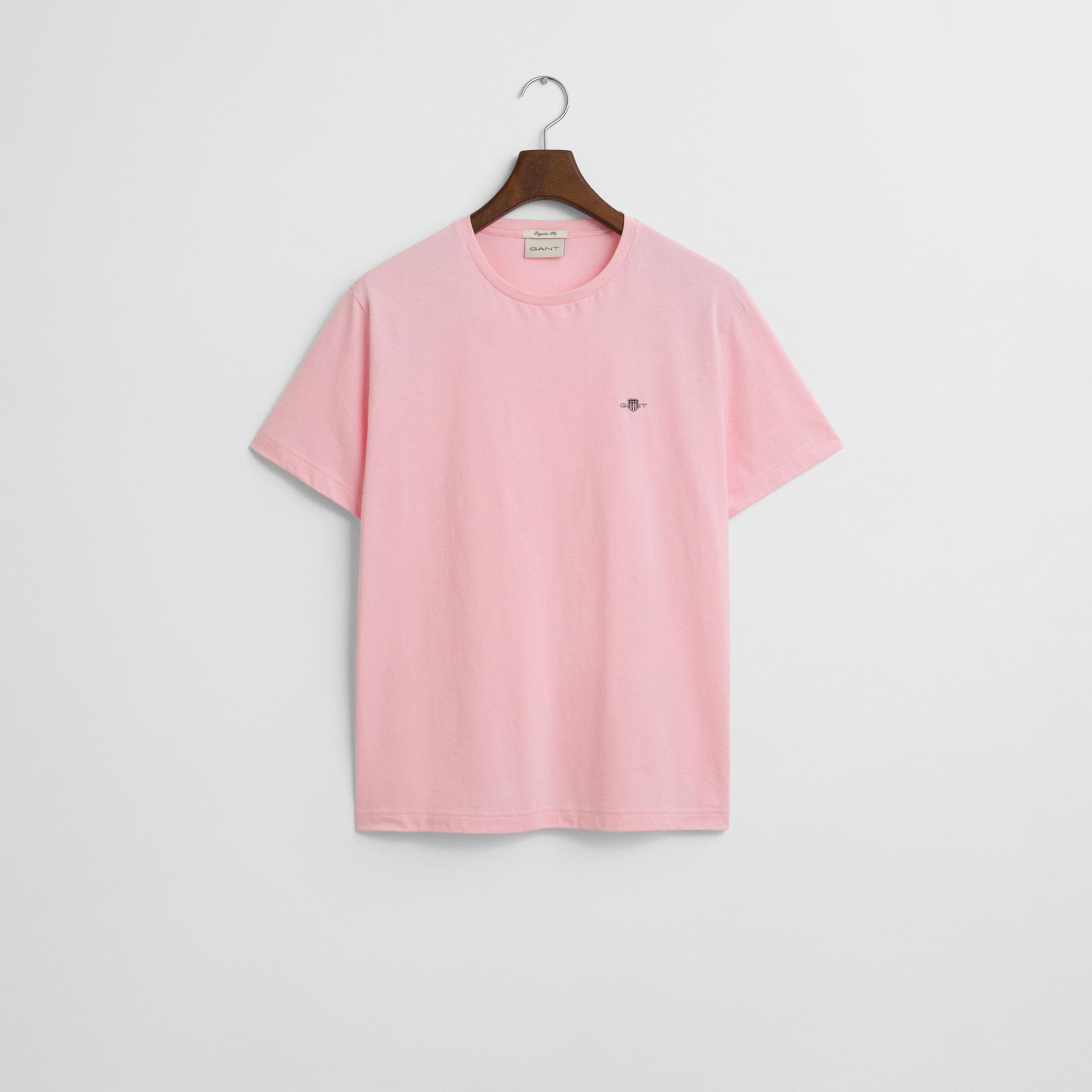 GANT Erkek Pembe Regular Fit Bisiklet Yaka T-Shirt