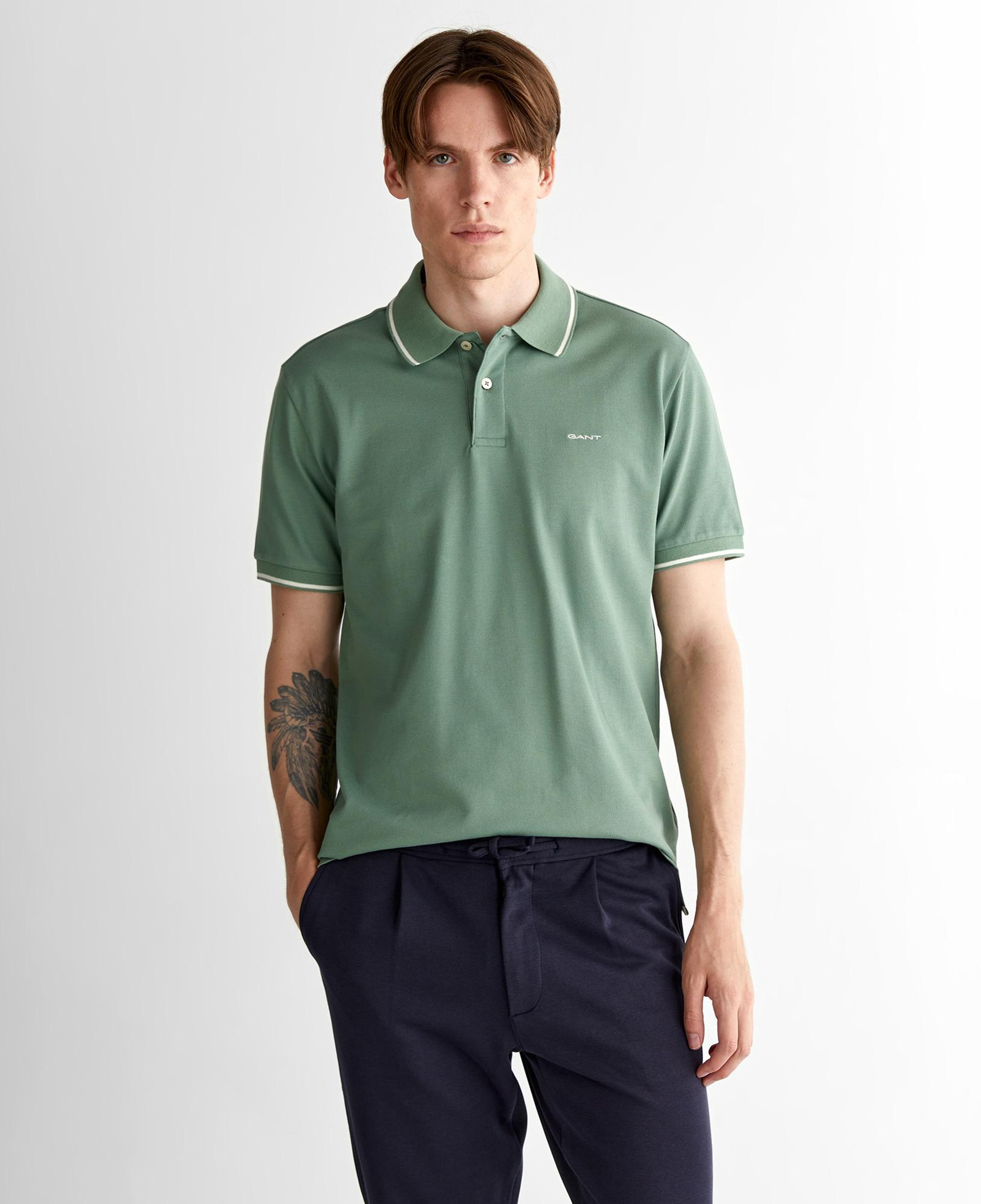 GANT Erkek Yeşil Regular Fit Polo