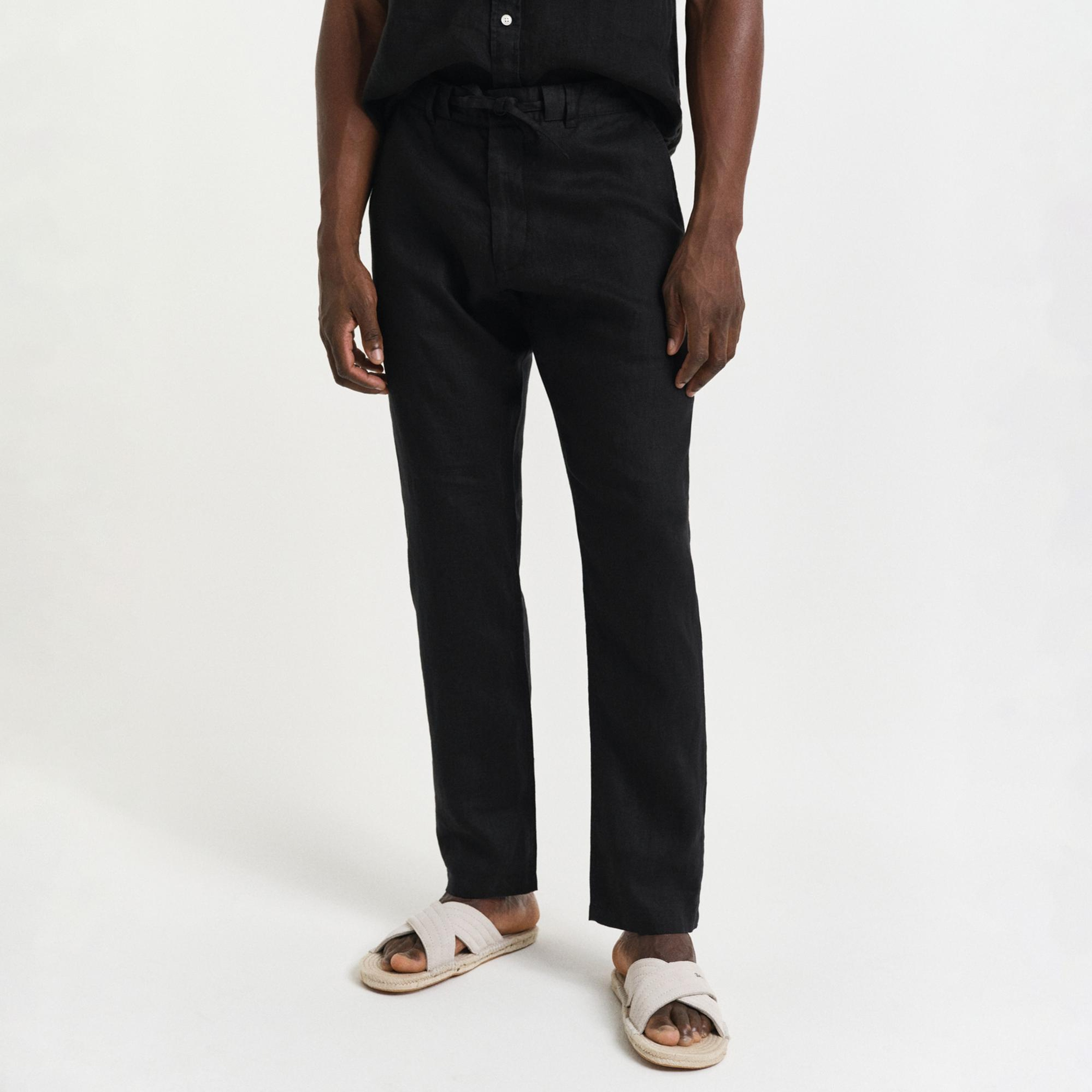 GANT Erkek Siyah Relaxed Fit Pantolon