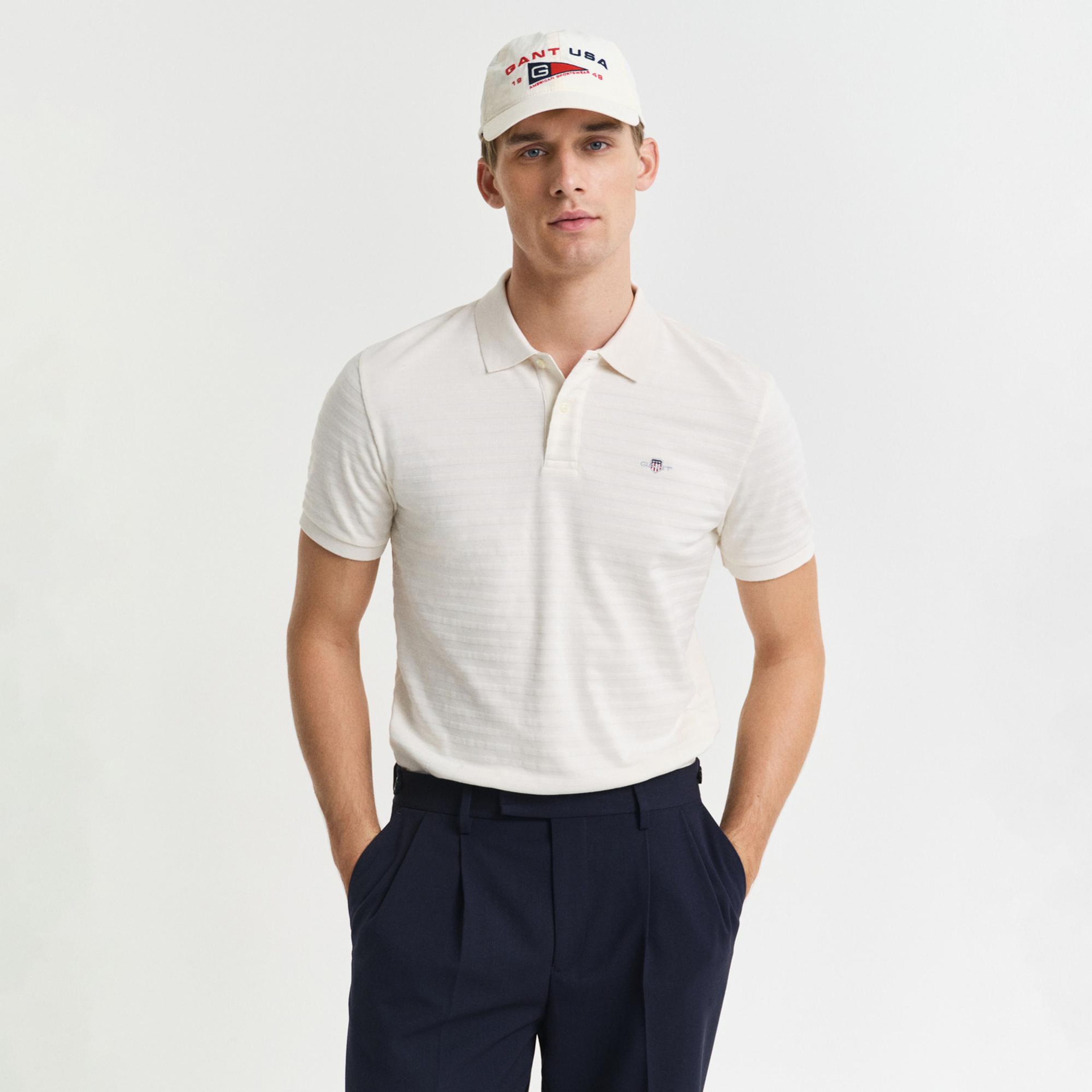 GANT Erkek Krem Regular Fit Polo