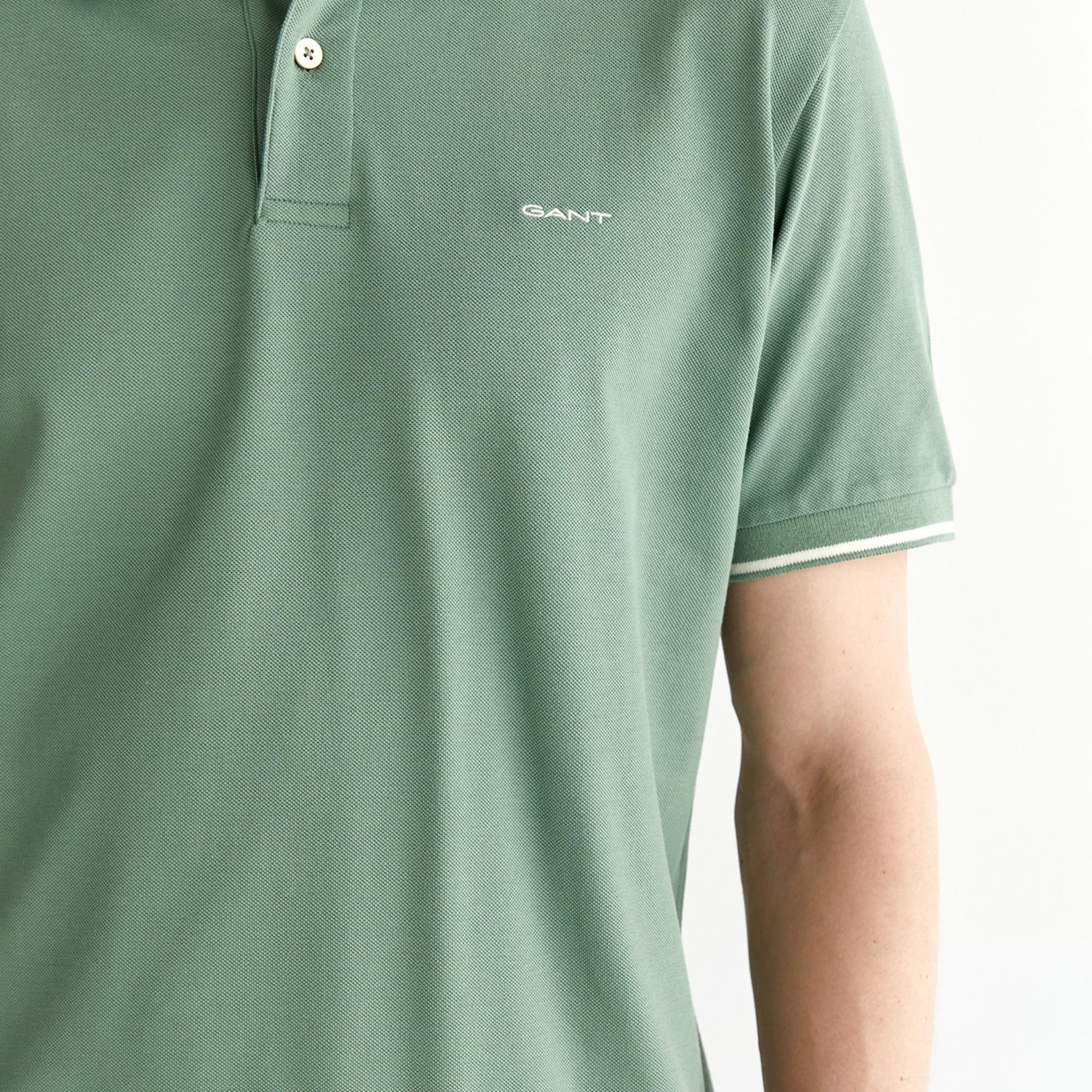 GANT Erkek Yeşil Regular Fit Polo