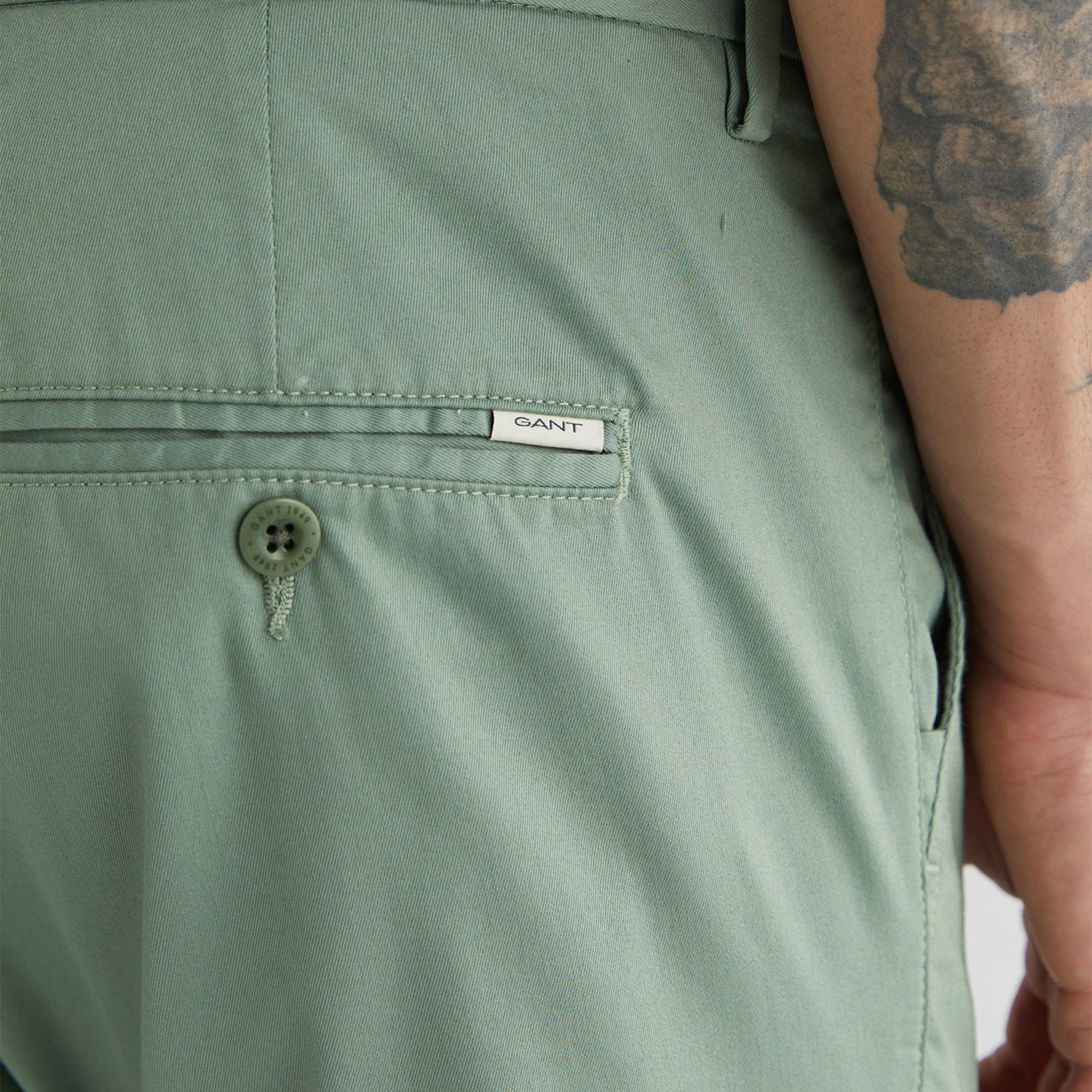 GANT Erkek Yeşil Slim Fit Pantolon