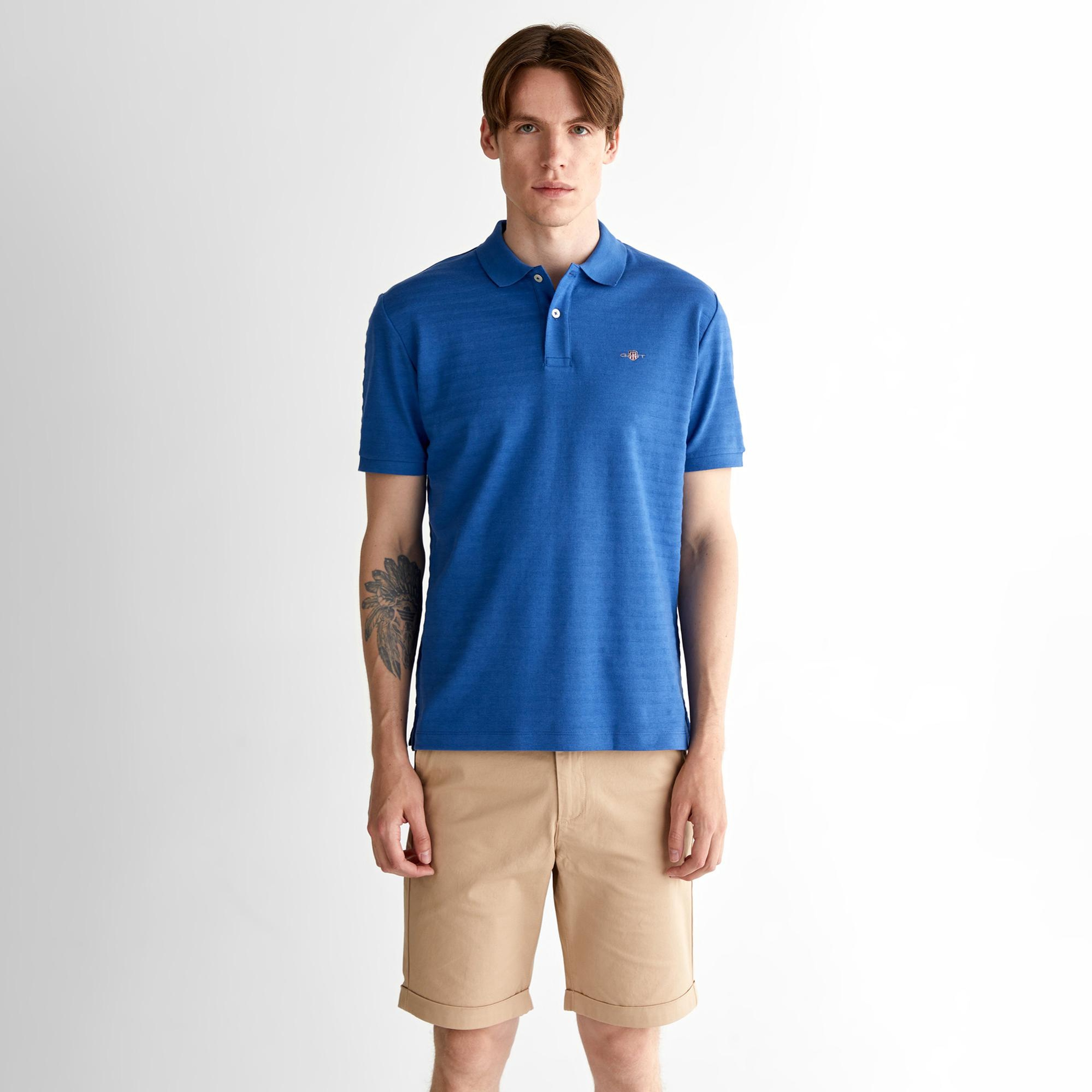 GANT Erkek Lacivert Regular Fit Çizgili Polo