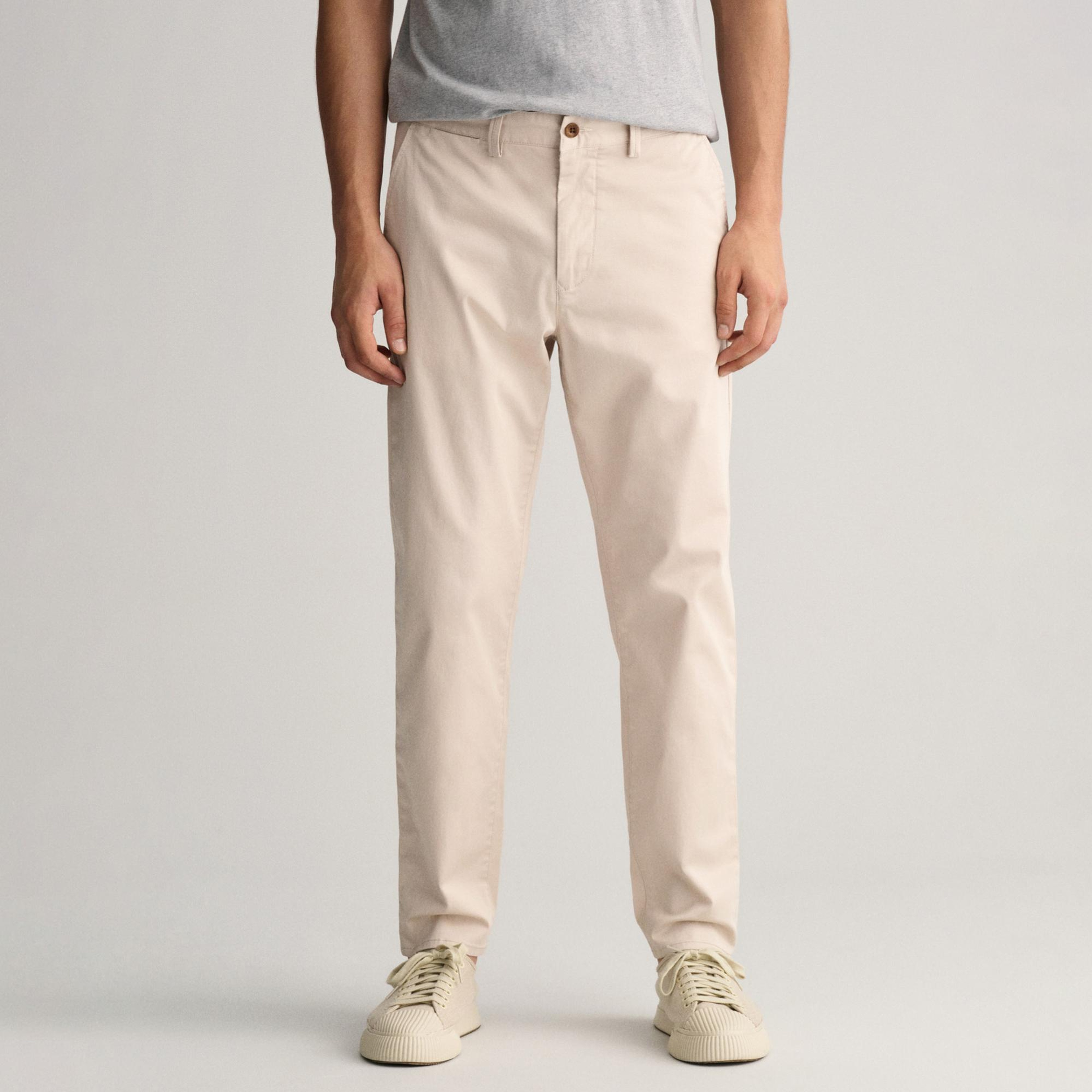 GANT Erkek Krem Regular Fit Chino Pantolon