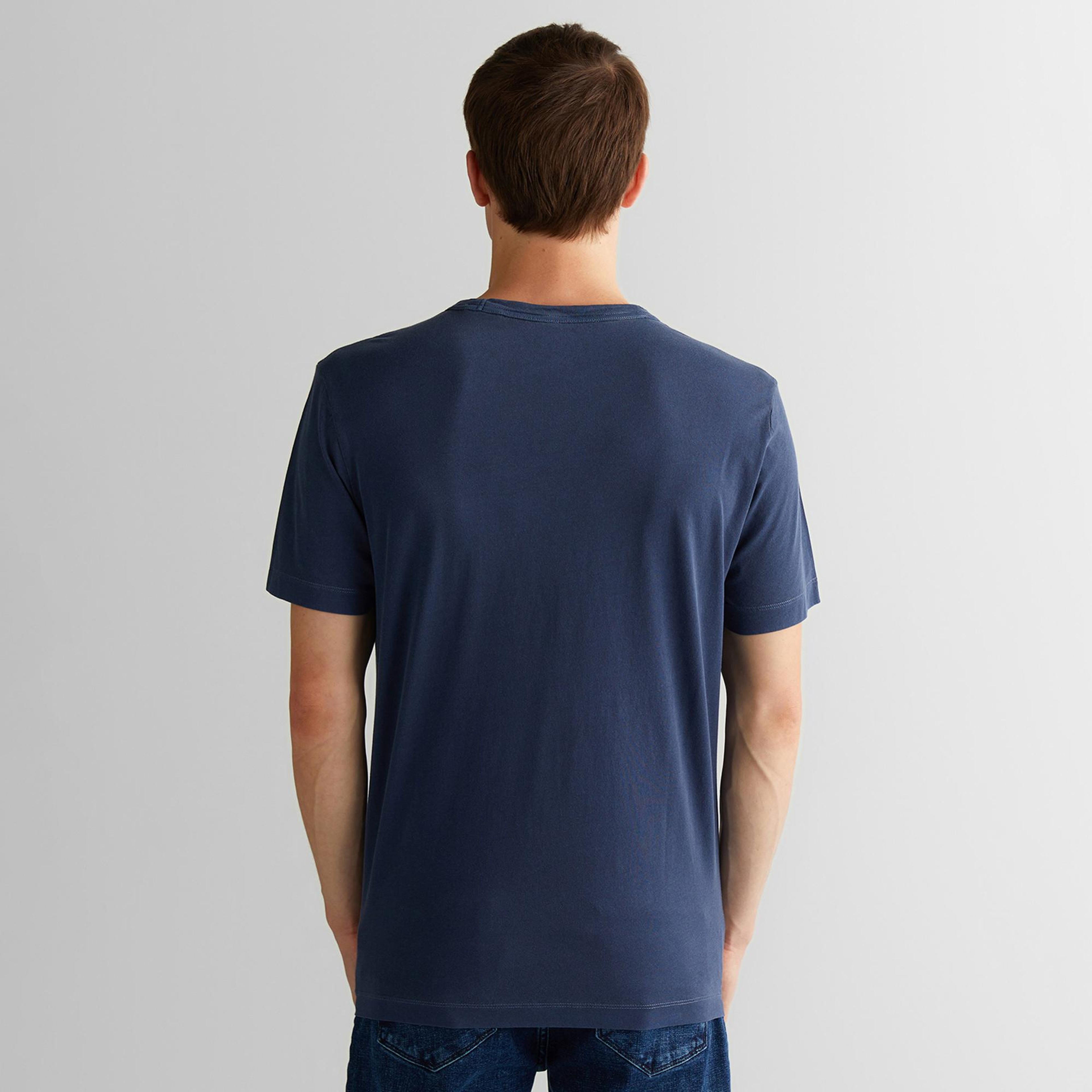 GANT Erkek Lacivert Regular Fit Bisiklet Yaka T-Shirt