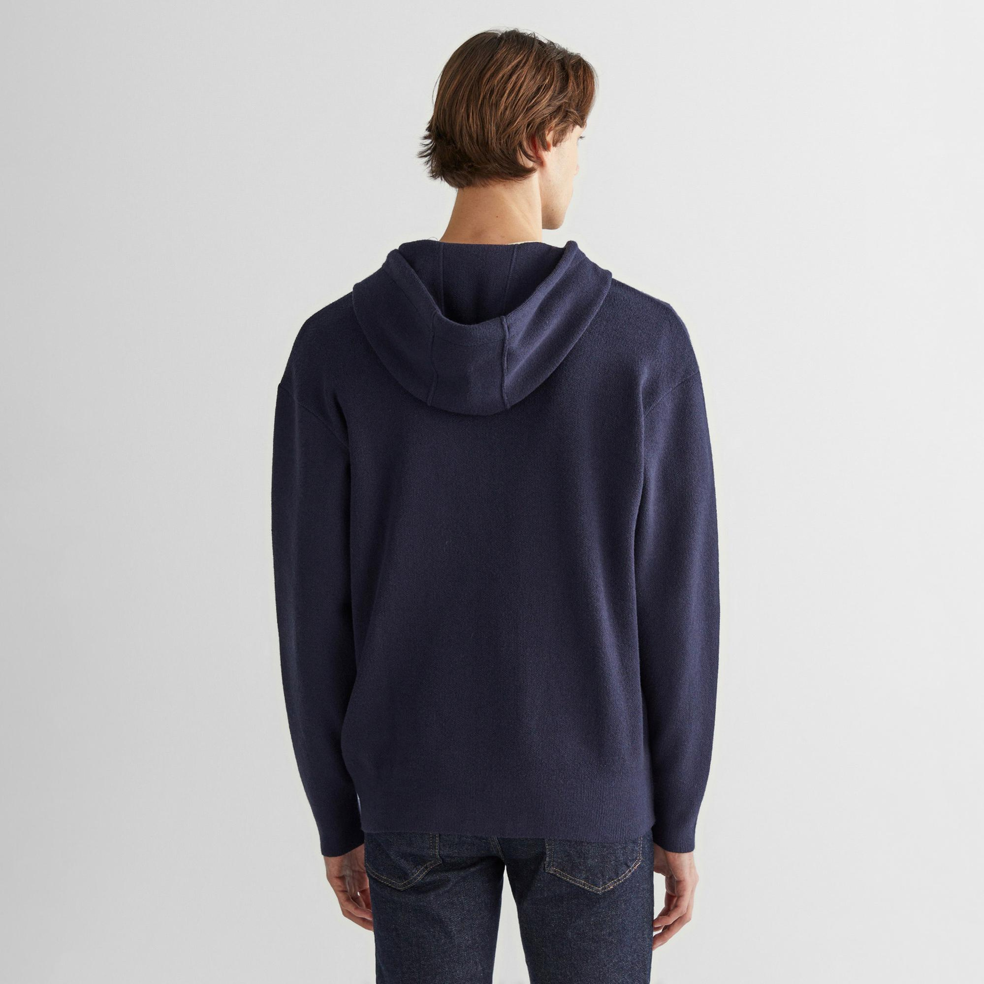 GANT Erkek Lacivert Regular Fit Kapüşonlu Logolu Hırka