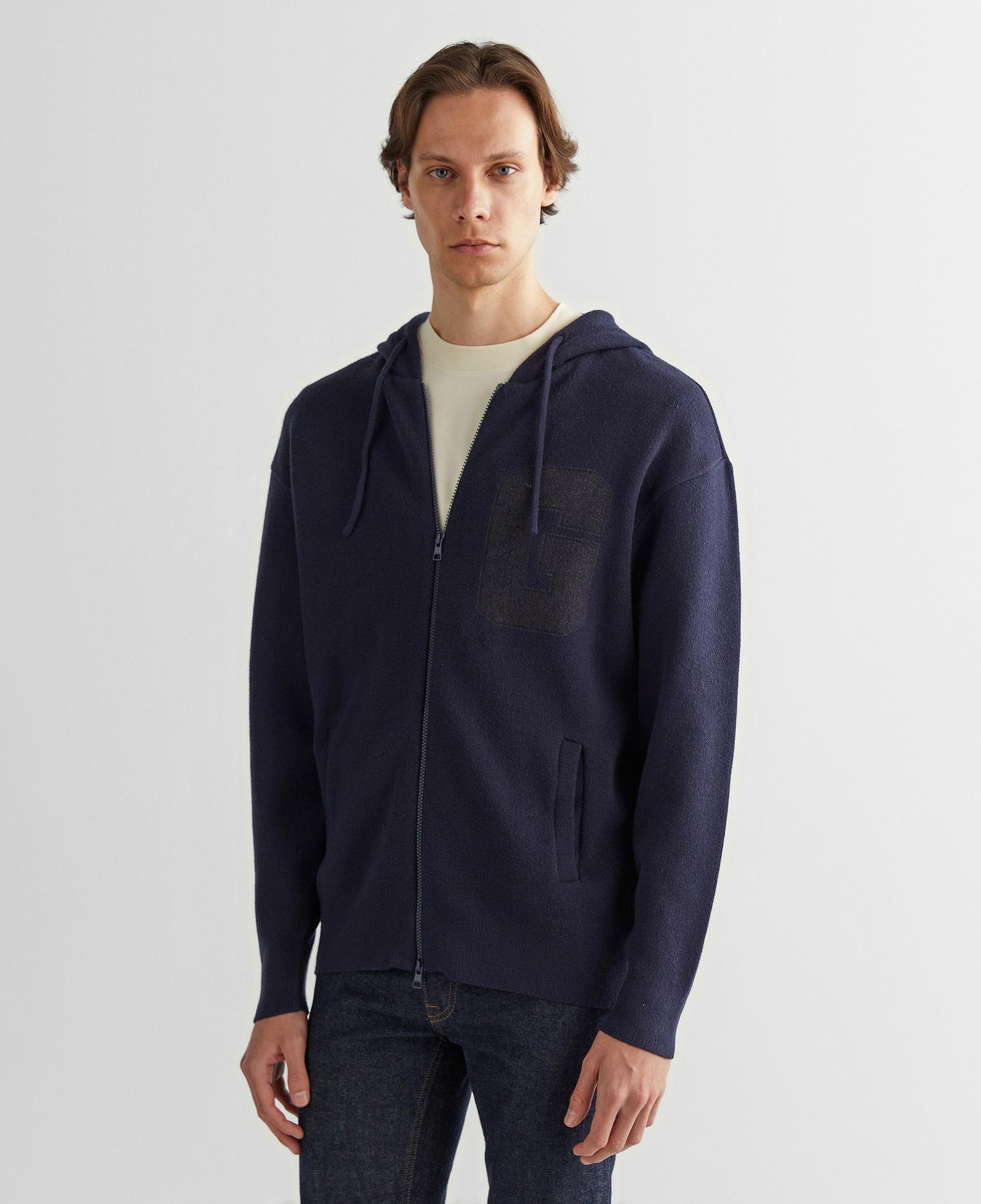 GANT Erkek Lacivert Regular Fit Kapüşonlu Logolu Hırka