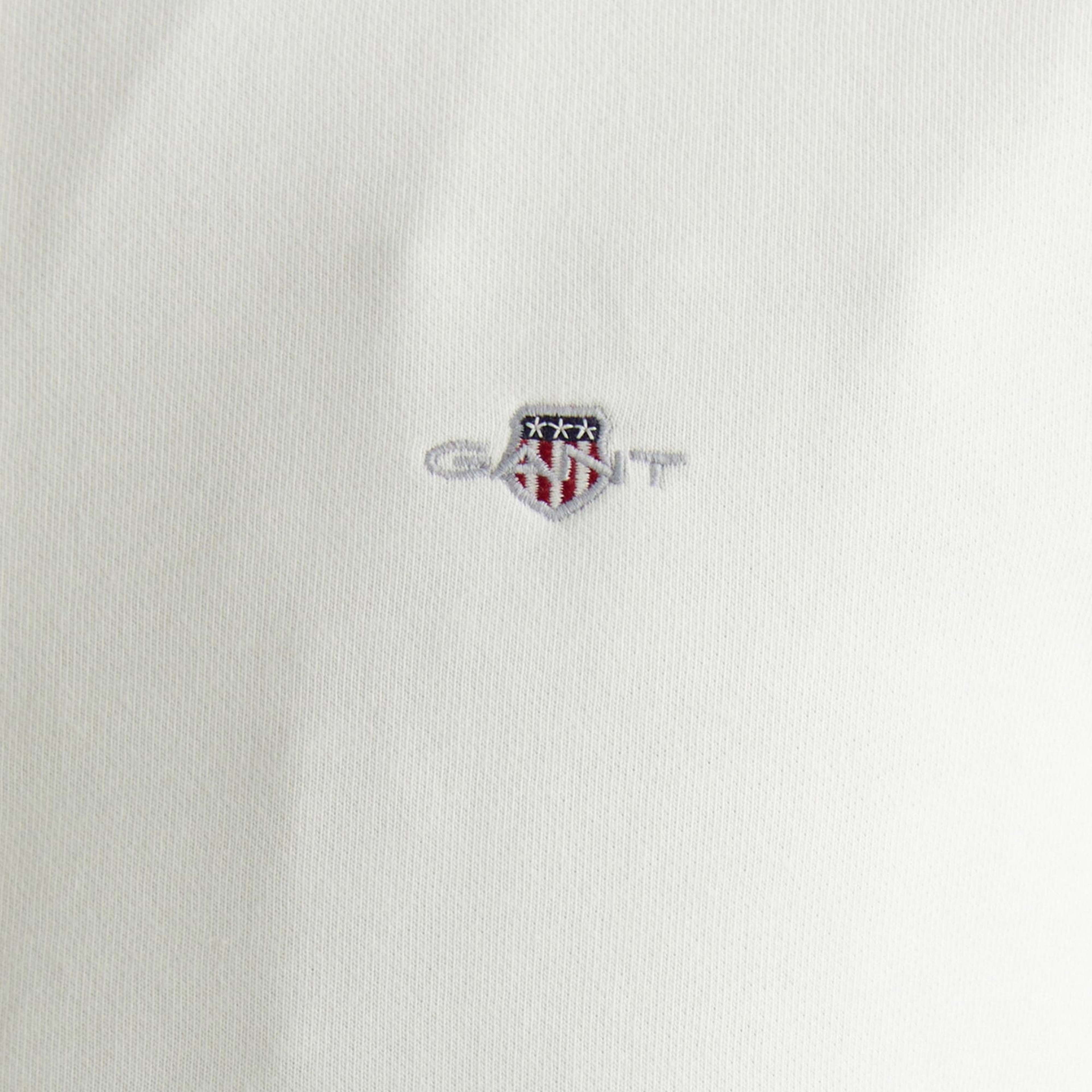 GANT Erkek Beyaz Regular Fit Fermuarlı Sweatshirt